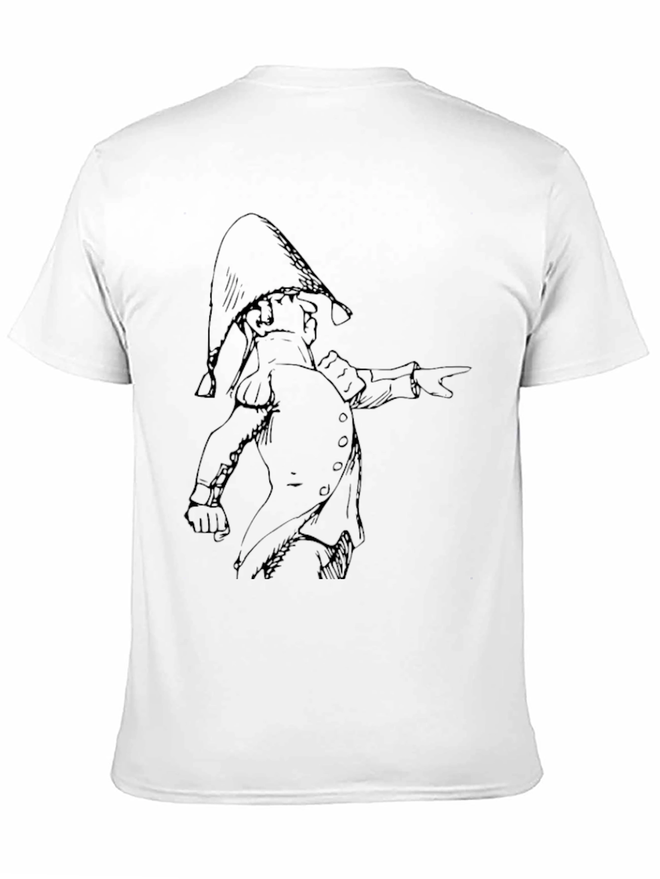 Whimsical Black T-Shirt with Cartoon Illustration
