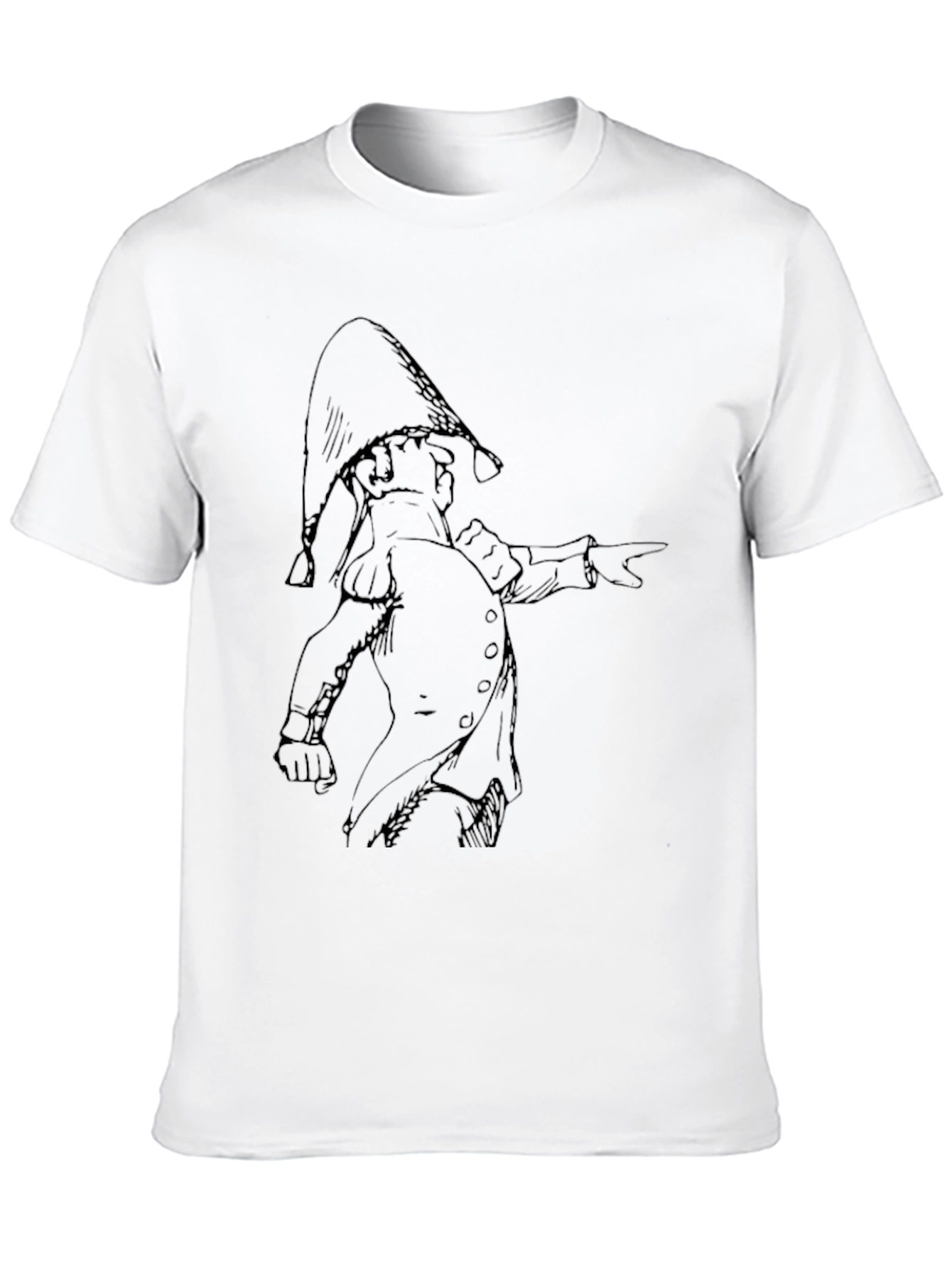 Whimsical Black T-Shirt with Cartoon Illustration
