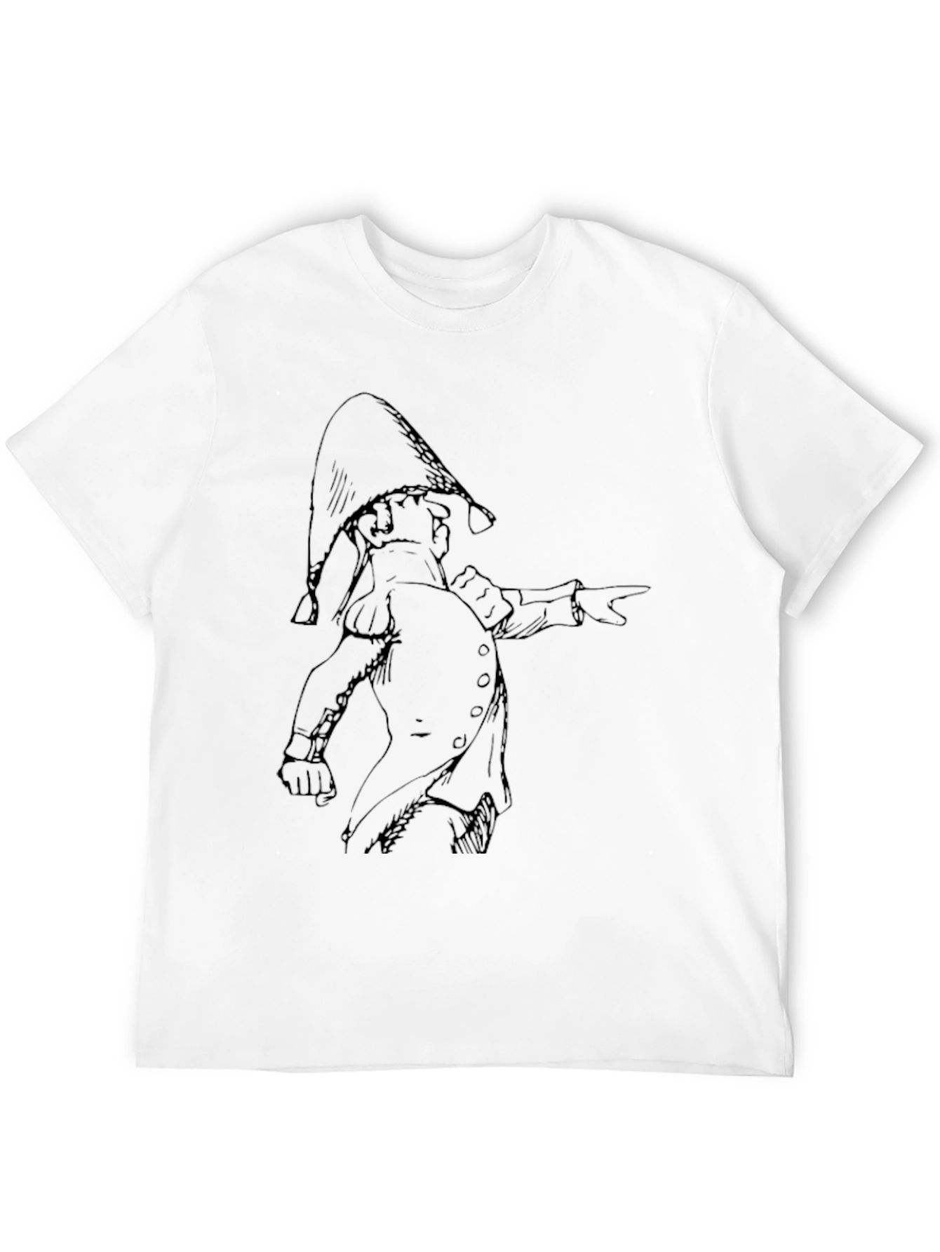 Whimsical Black T-Shirt with Cartoon Illustration