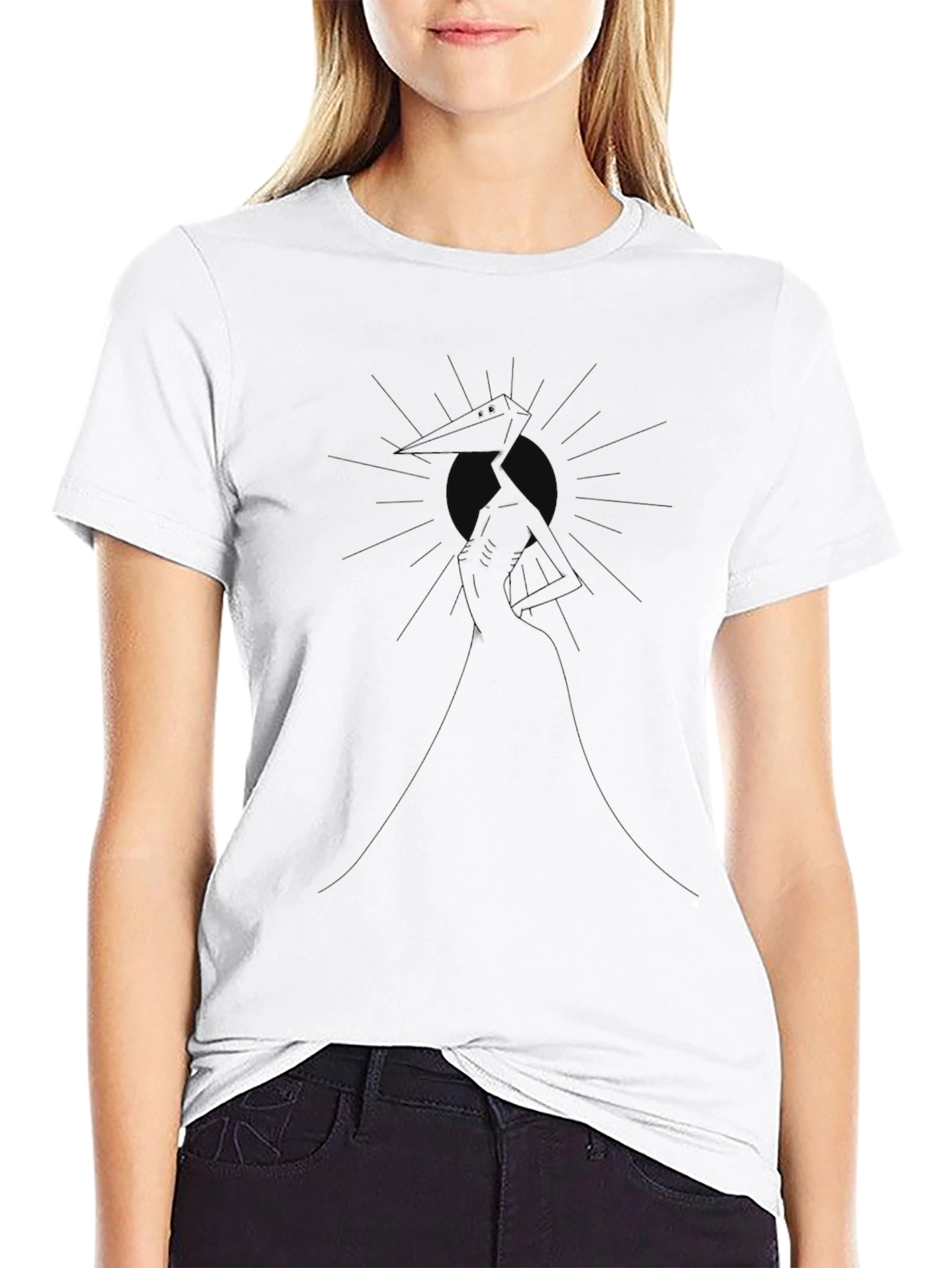 Minimalist Crane T-Shirt - Modern Graphic Tee