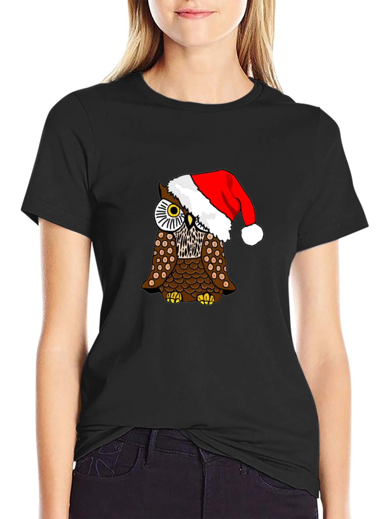 Festive Owl Tee - Holiday Novelty Shirt