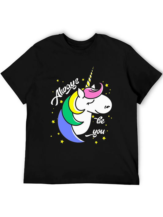 Always Be You Unicorn Graphic Tee - Black