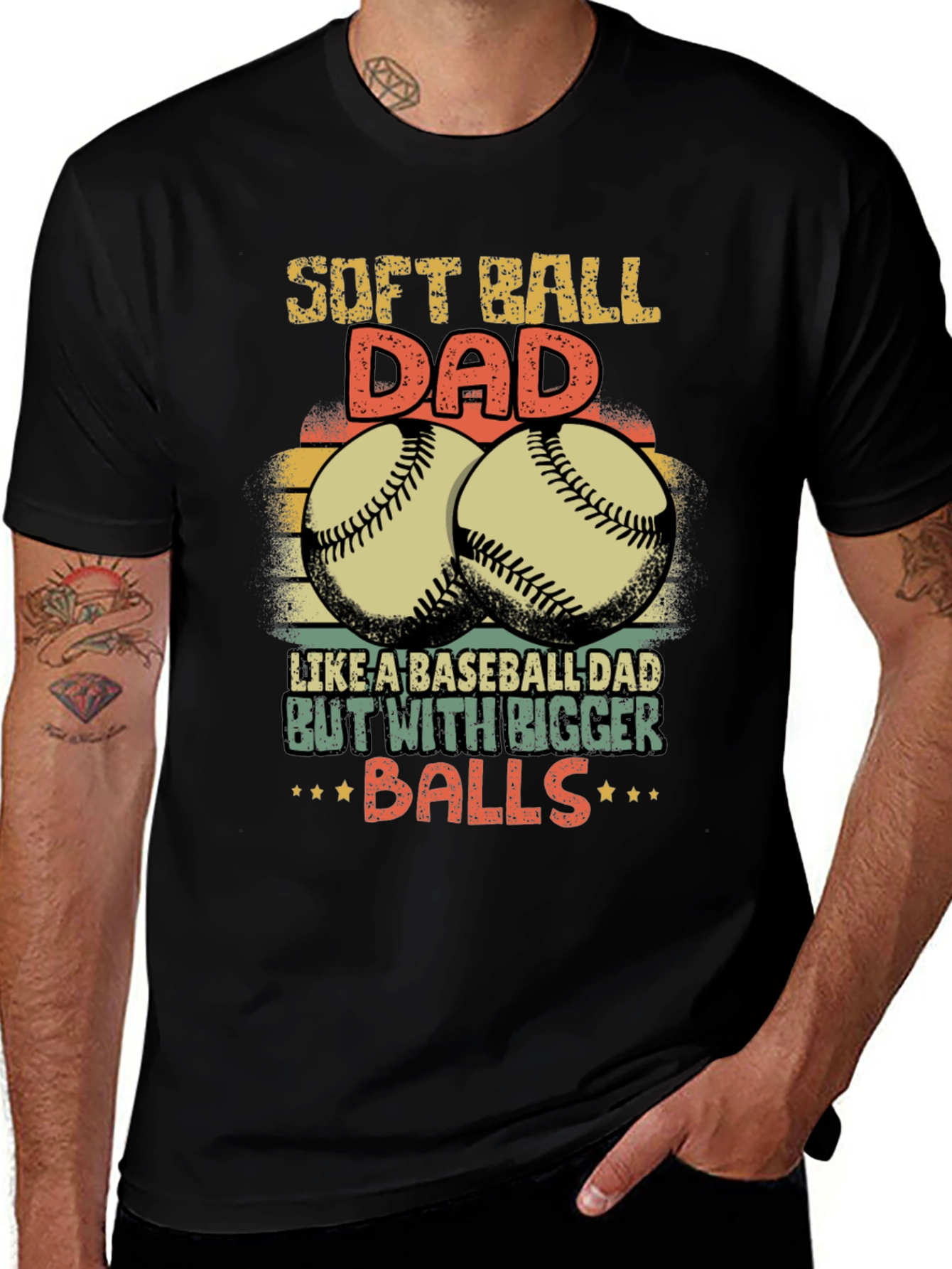 Softball Dad T-Shirt - Bigger Balls Graphic Tee