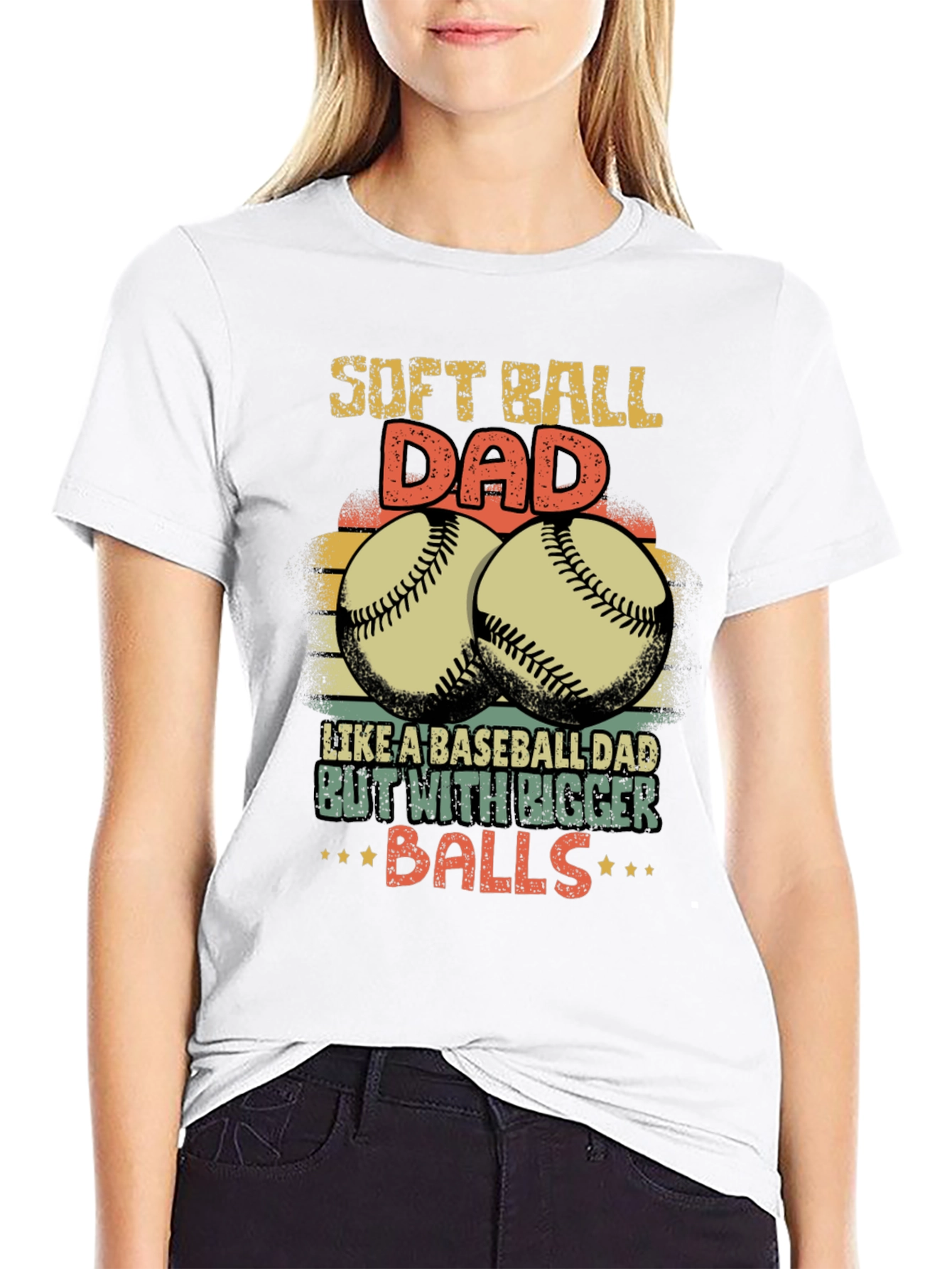 Softball Dad T-Shirt - Bigger Balls Graphic Tee