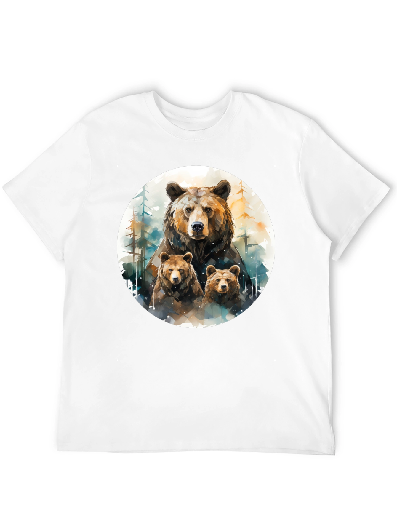 Bear Family Graphic Tee - Black T-Shirt