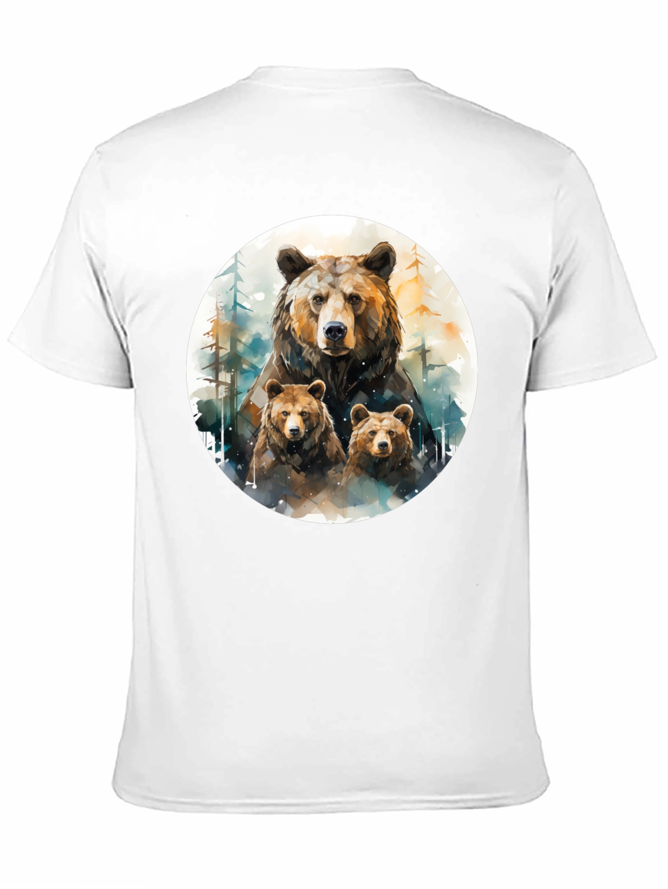 Bear Family Graphic Tee - Black T-Shirt