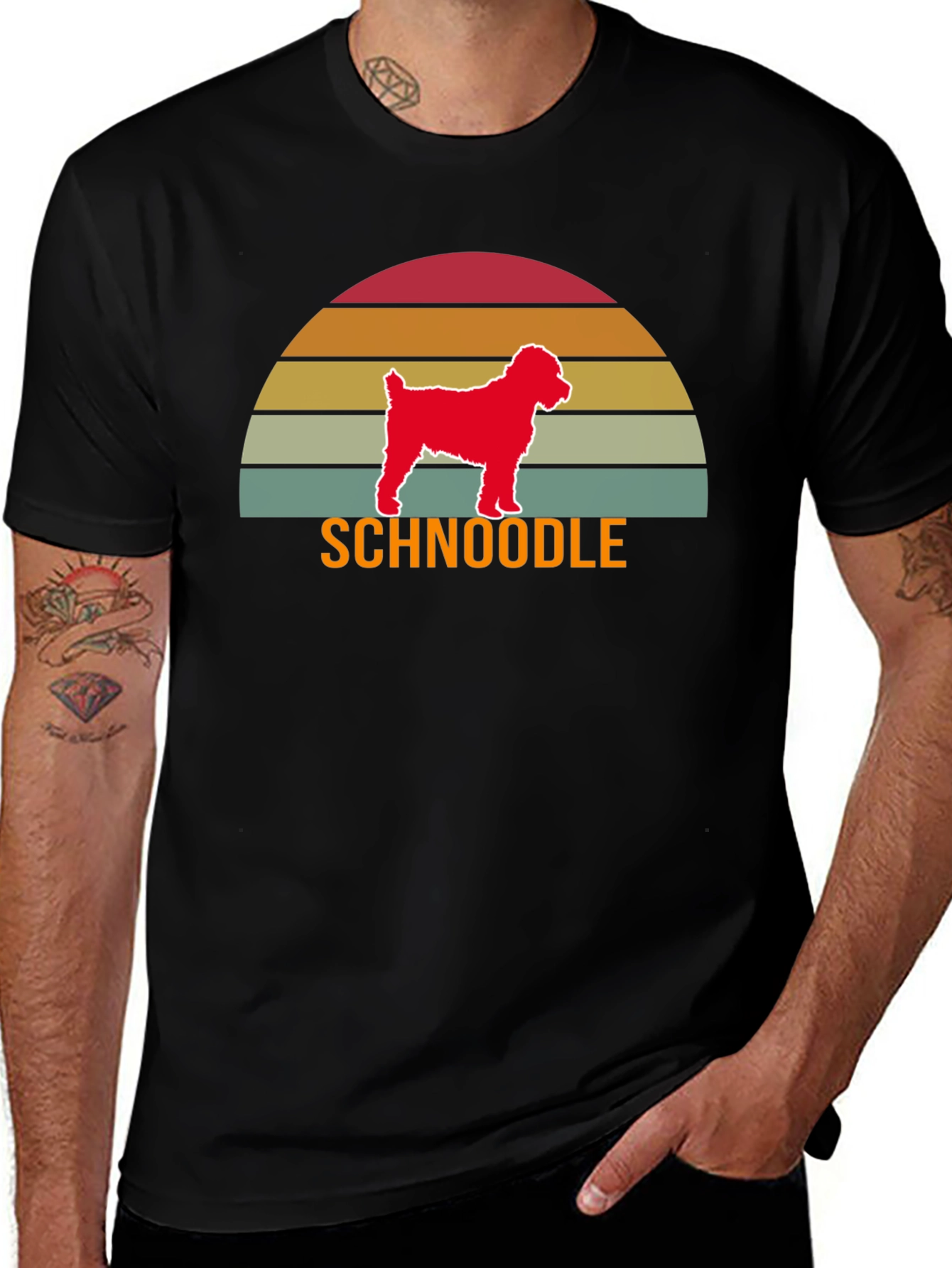 Schnoodle Sunset T-Shirt - Dog Lover Tee