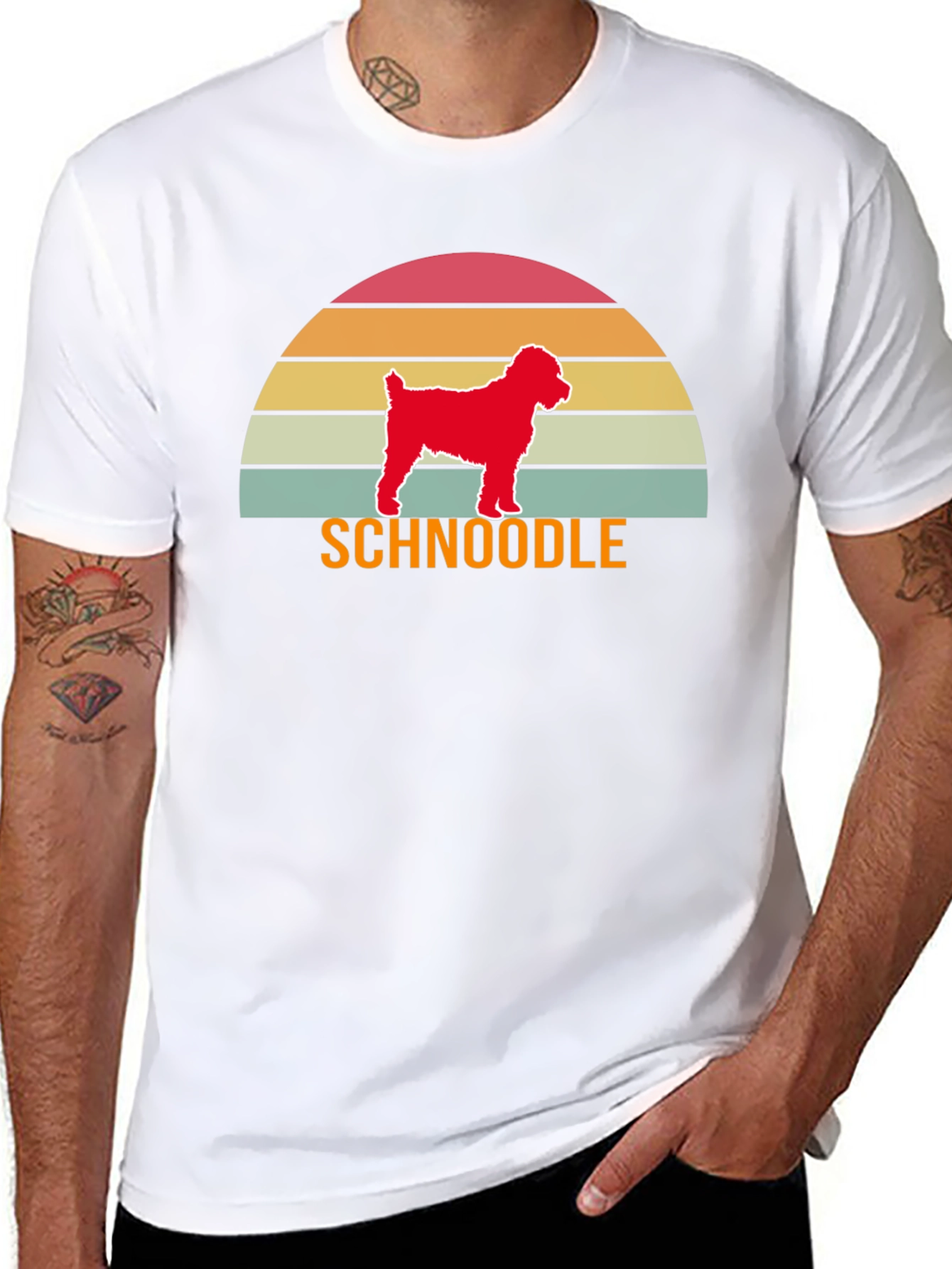 Schnoodle Sunset T-Shirt - Dog Lover Tee