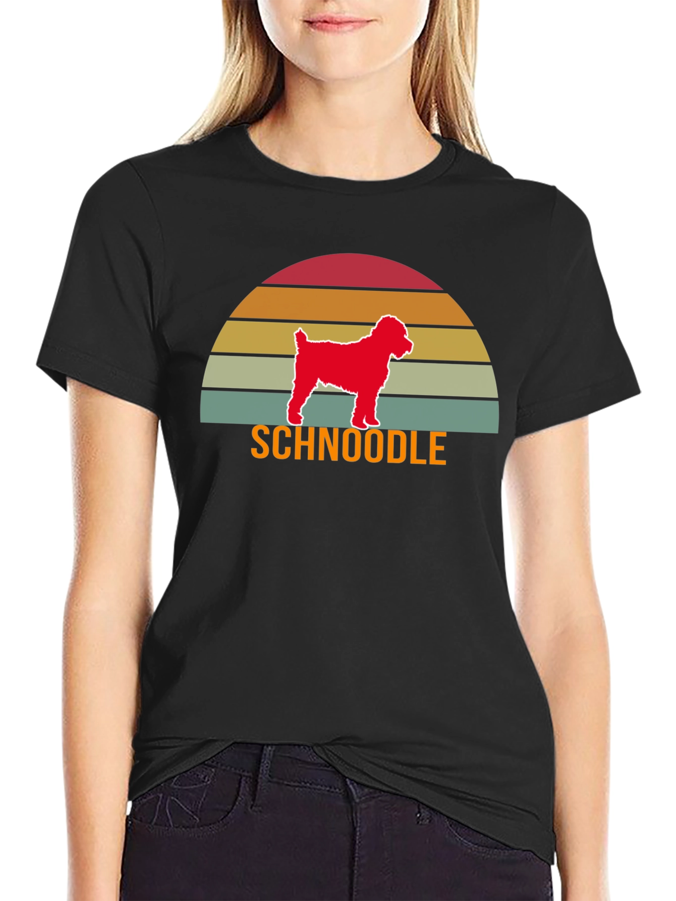 Schnoodle Sunset T-Shirt - Dog Lover Tee