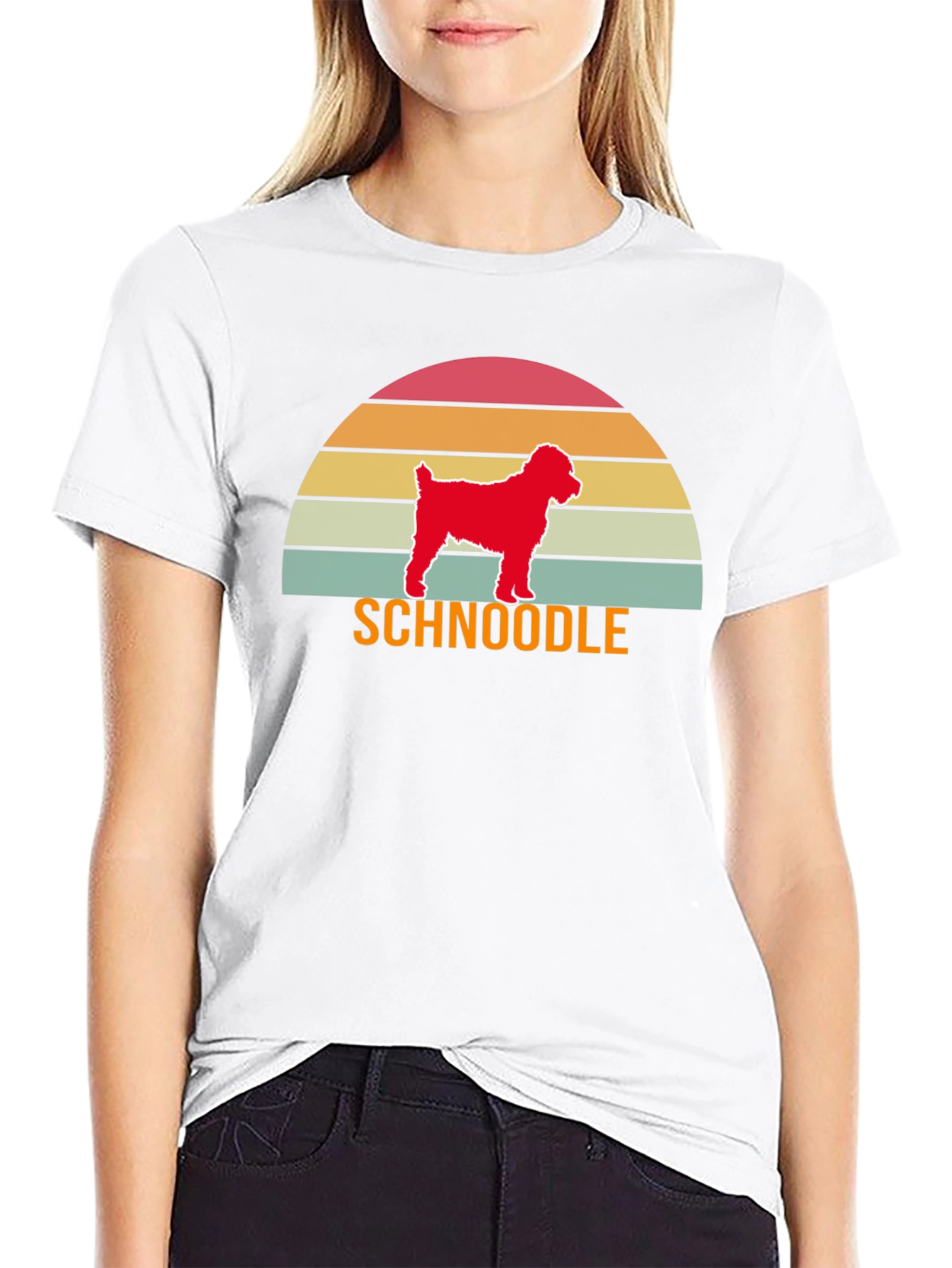 Schnoodle Sunset T-Shirt - Dog Lover Tee