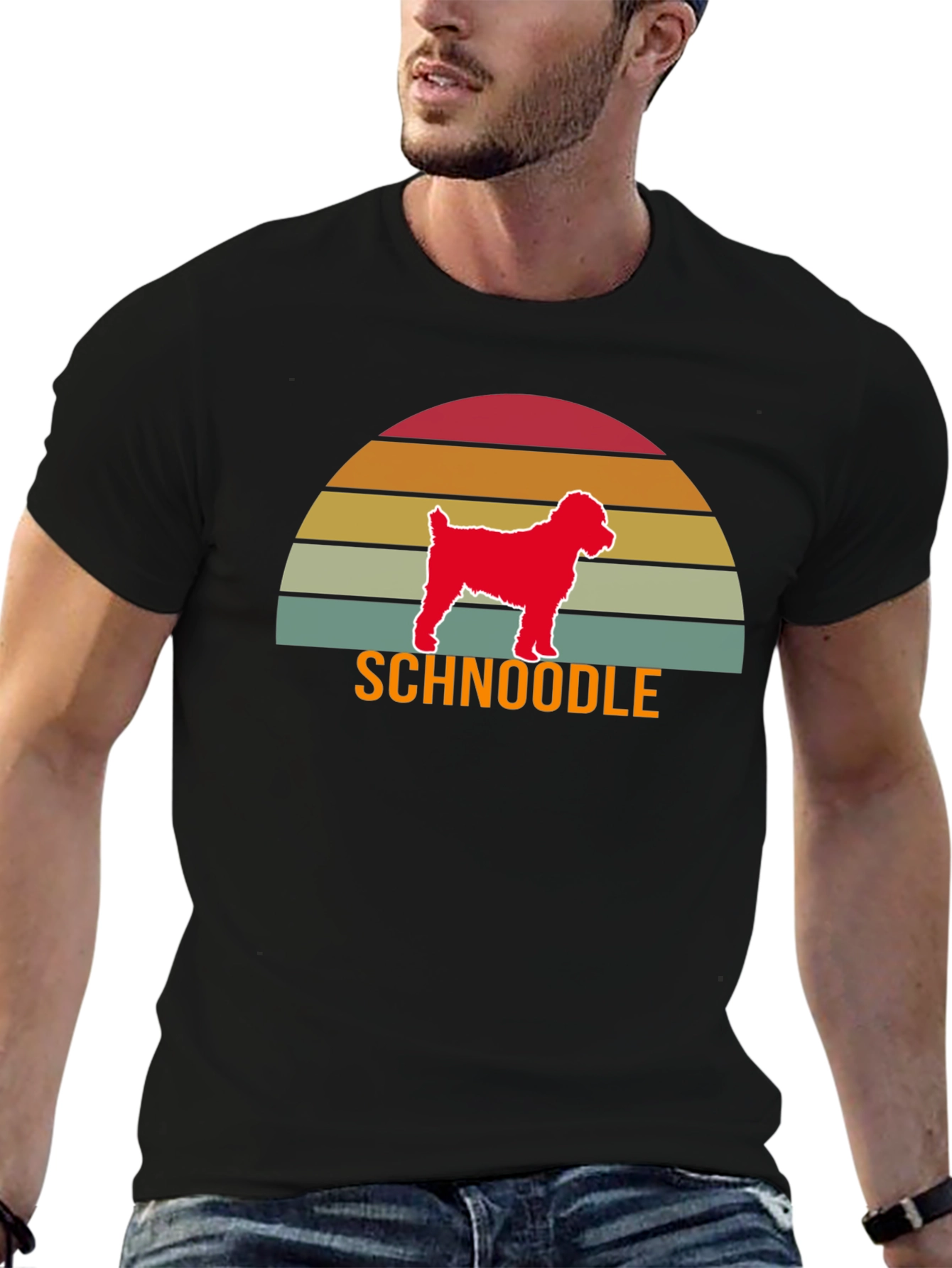 Schnoodle Sunset T-Shirt - Dog Lover Tee