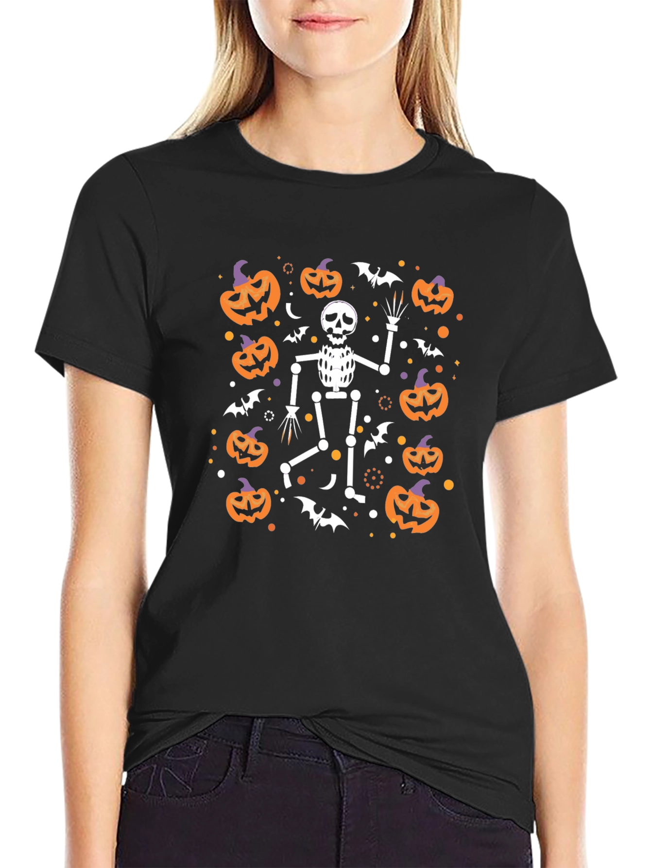 Halloween Skeleton Pumpkin T-Shirt