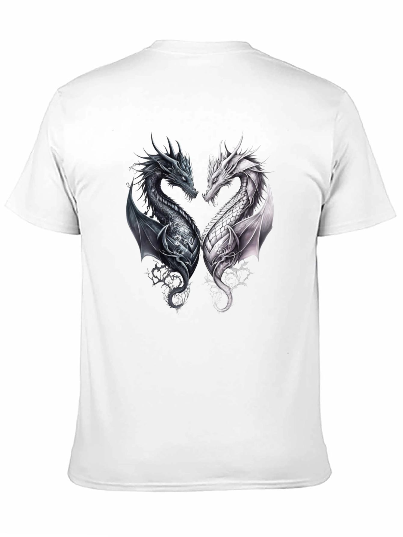Yin Yang Dragon Graphic Tee - Black