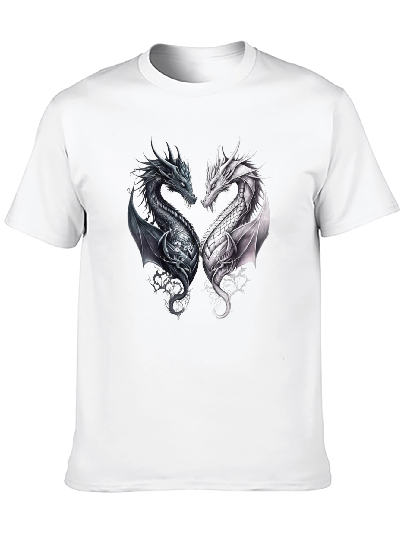 Yin Yang Dragon Graphic Tee - Black