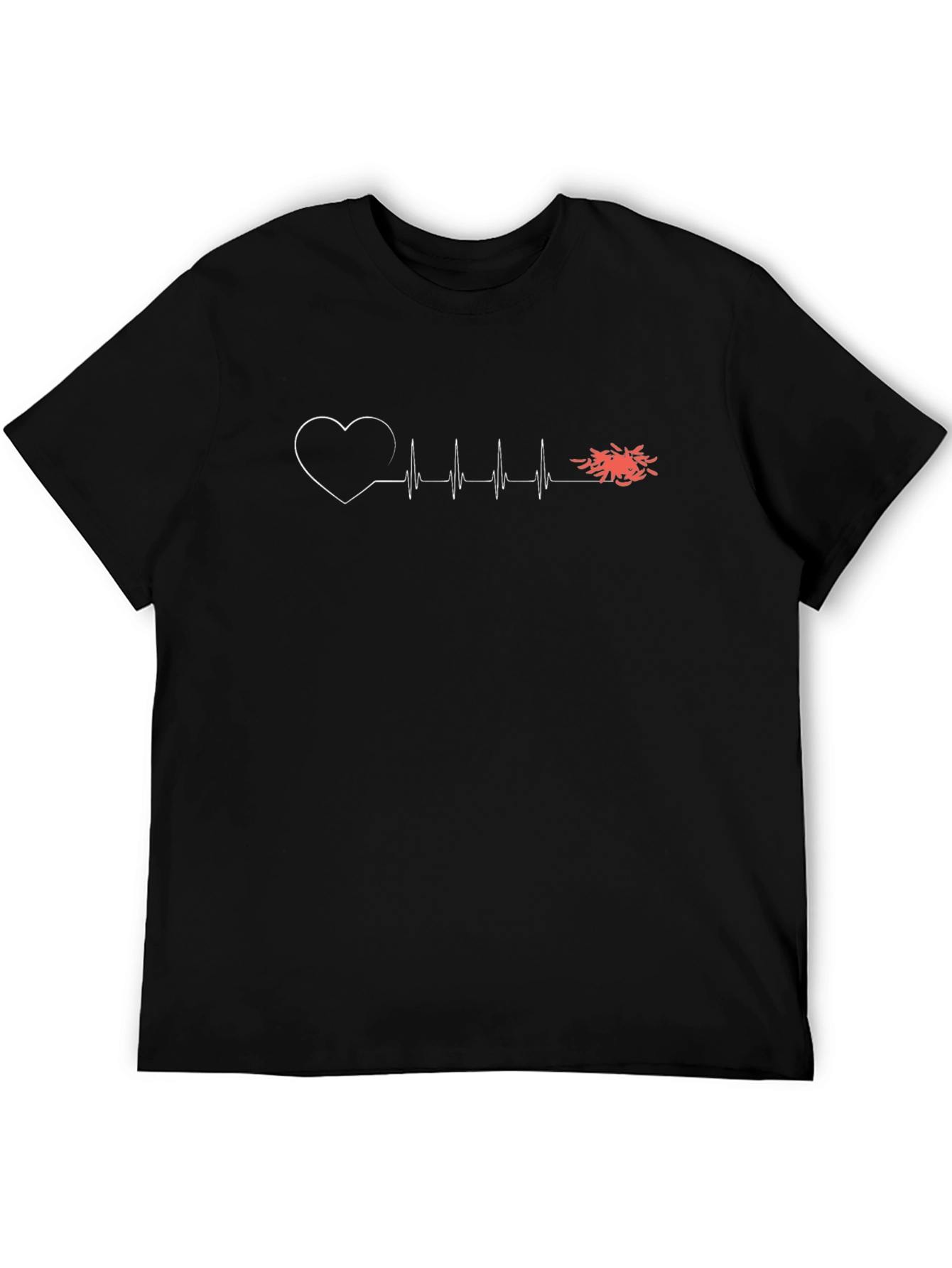 Heartbeat Crab Tee - Black Graphic T-Shirt
