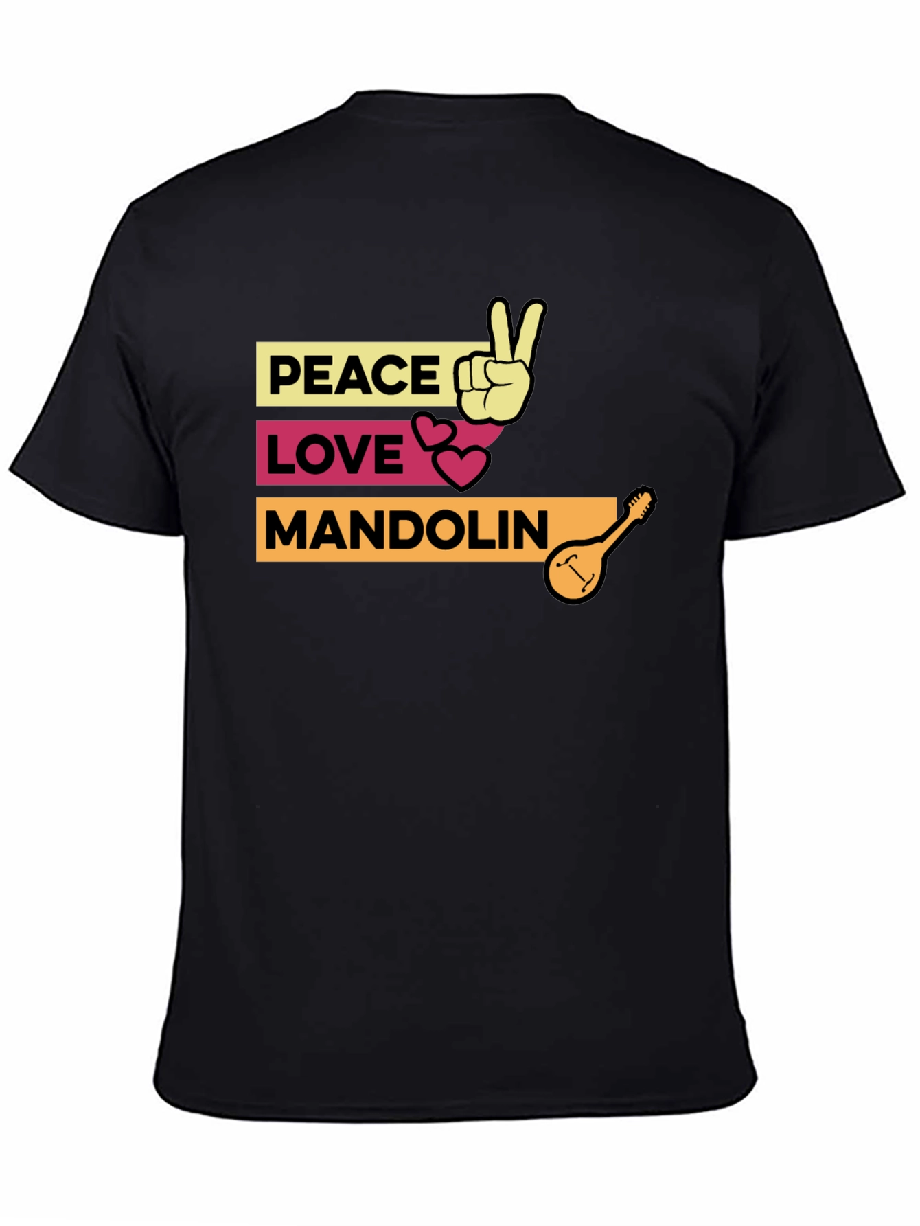 Peace Love Mandolin T-Shirt - Music Lover Tee