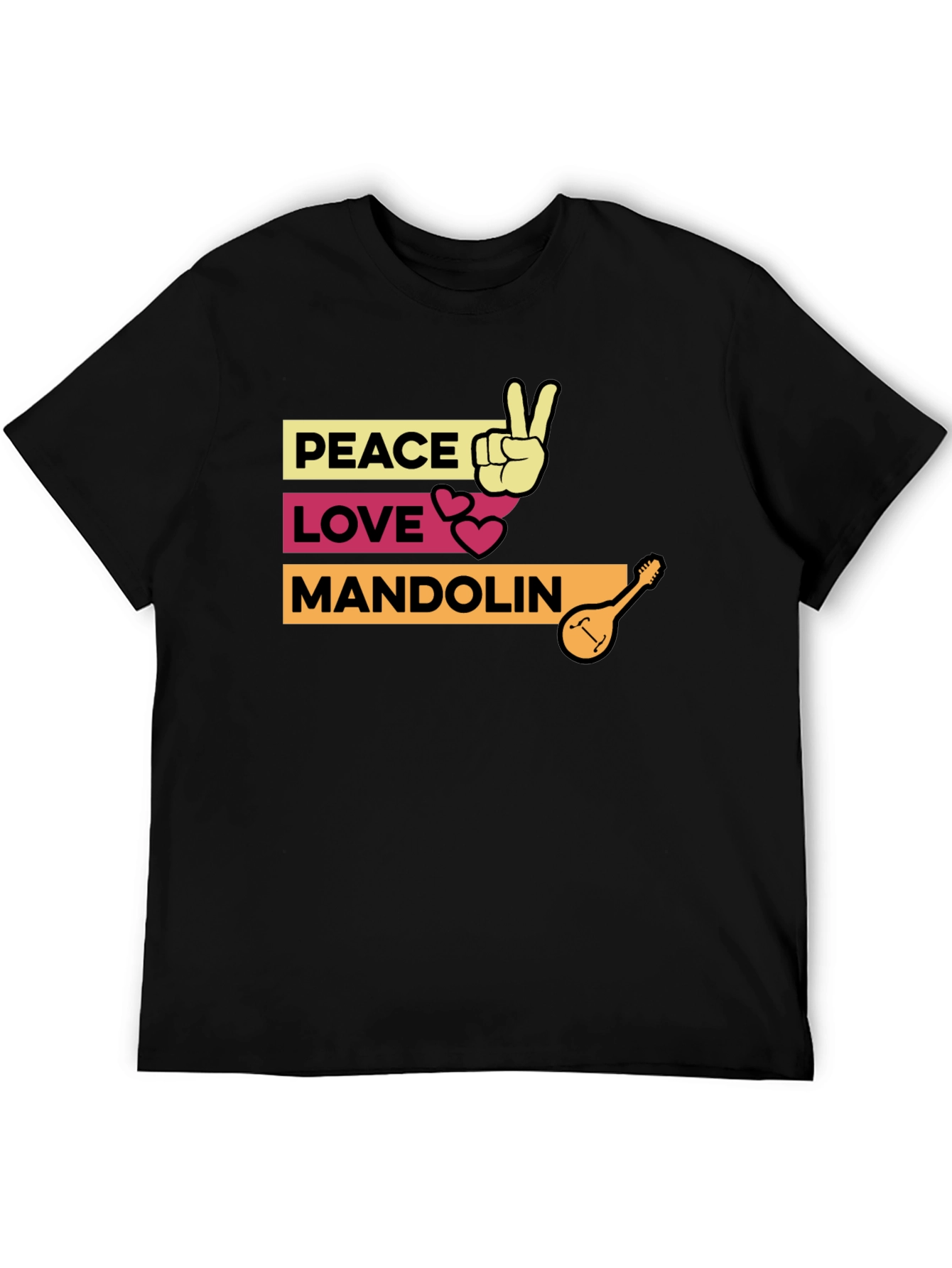 Peace Love Mandolin T-Shirt - Music Lover Tee