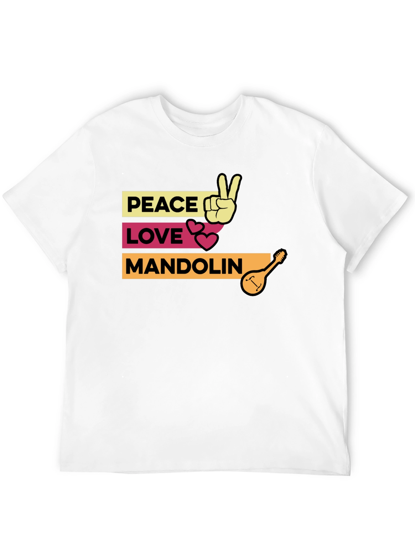 Peace Love Mandolin T-Shirt - Music Lover Tee