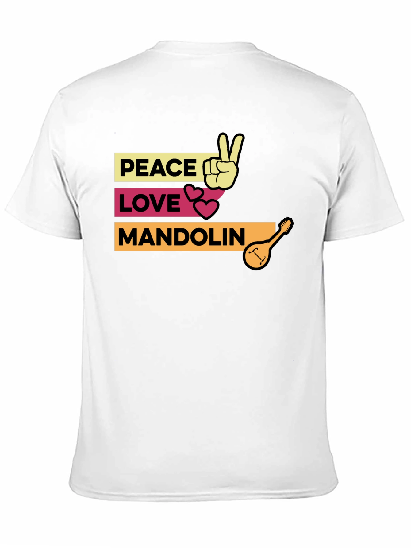 Peace Love Mandolin T-Shirt - Music Lover Tee