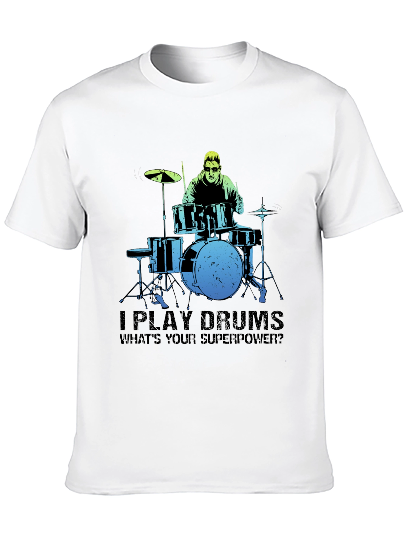 Drummer Superpower Graphic Tee - Music Lover Gift