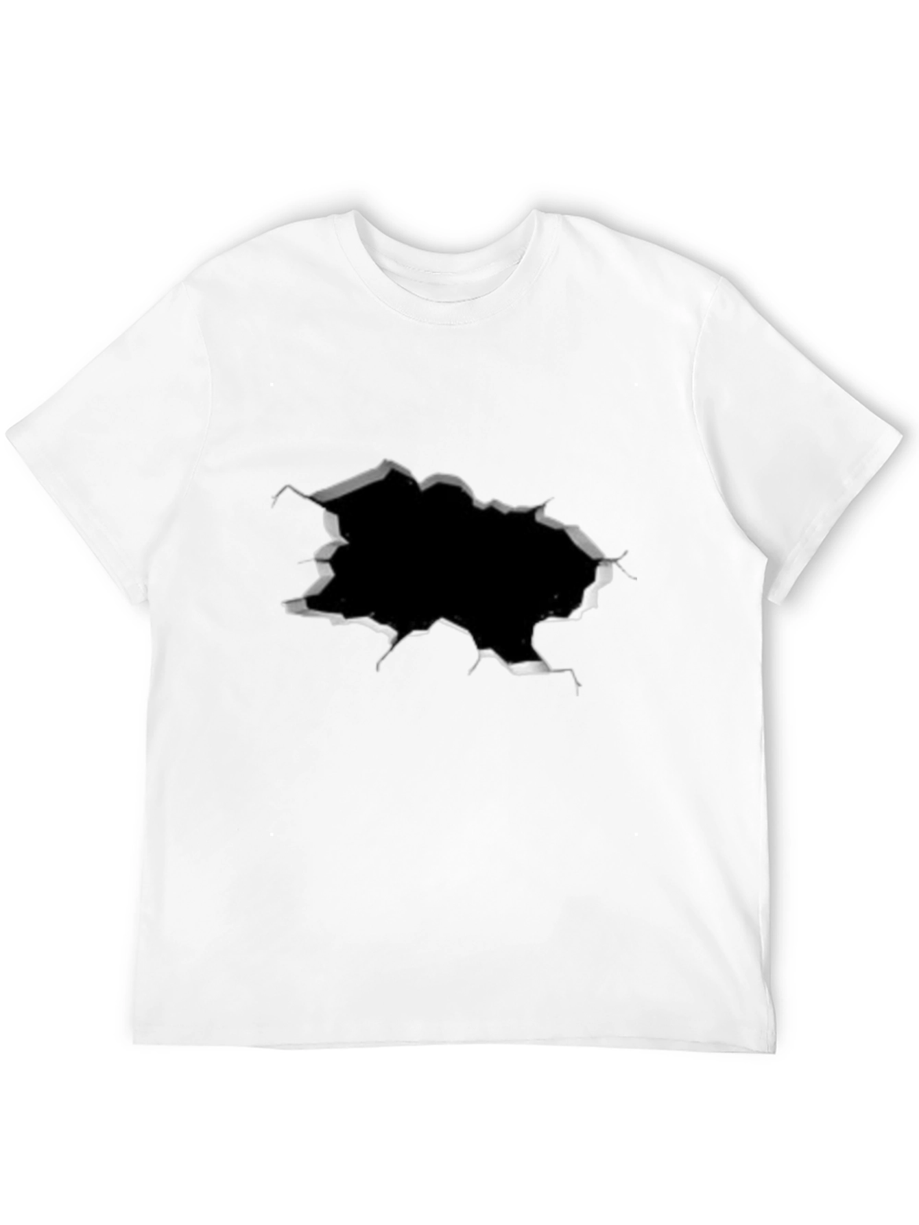 Ripped Hole Black Graphic Tee - Fashion Statement
