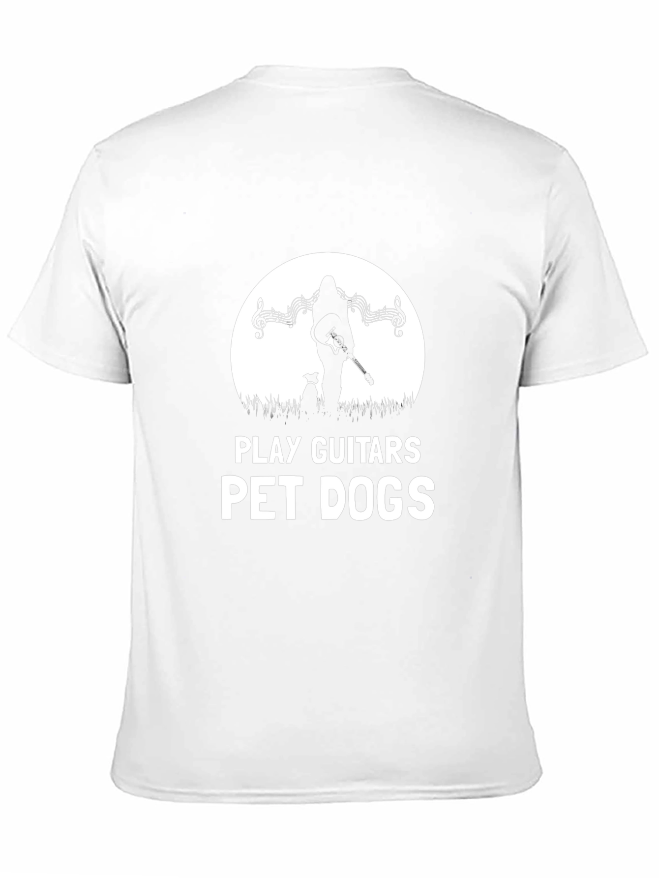Play Guitars Pet Dogs Black Graphic T-Shirt