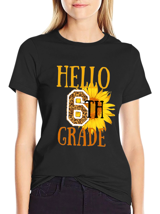 Hello 6th Grade Sunflower T-Shirt