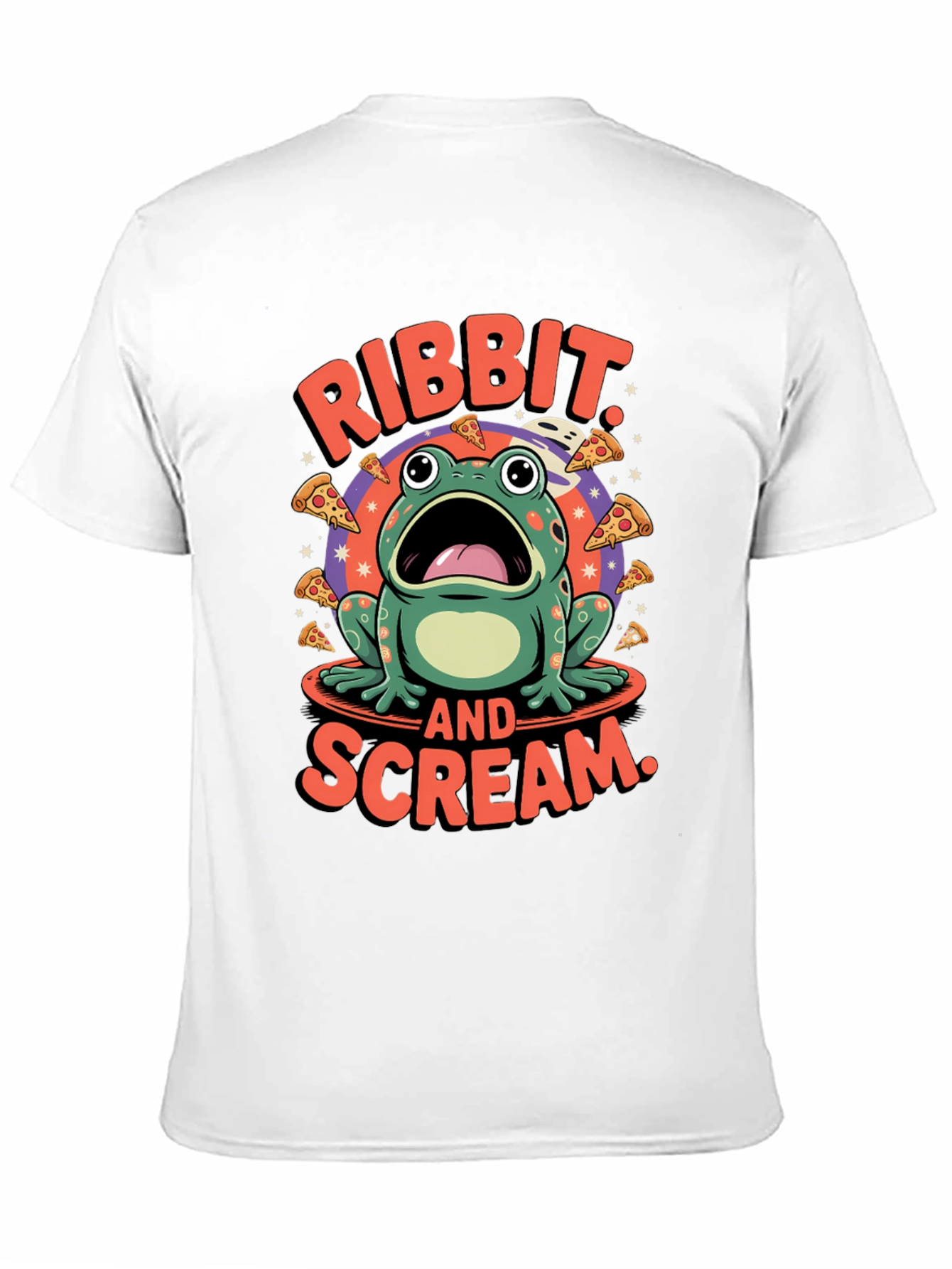Ribbit & Scream T-Shirt - Frog Pizza Funny