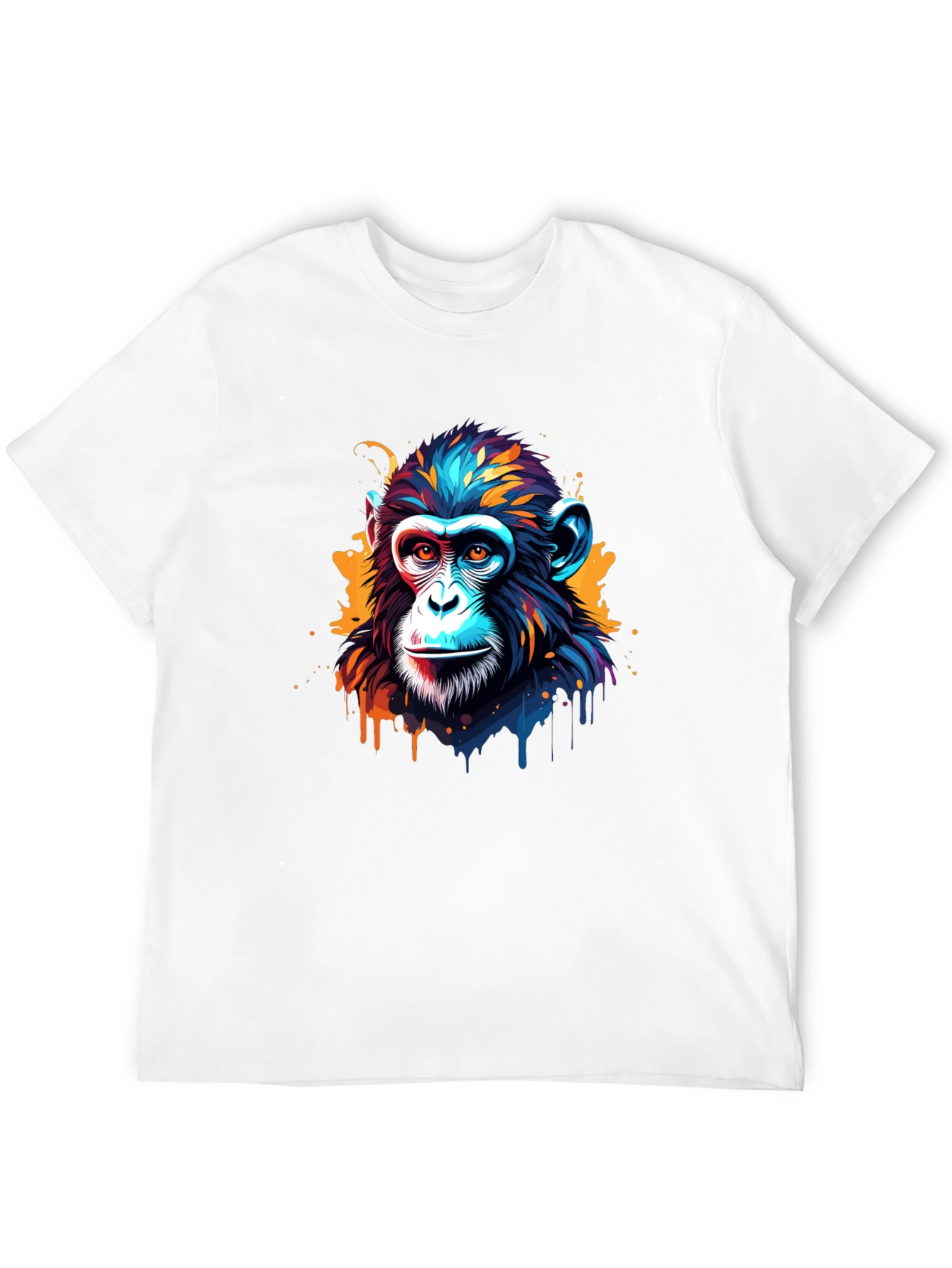 Abstract Monkey Graphic Tee - Black