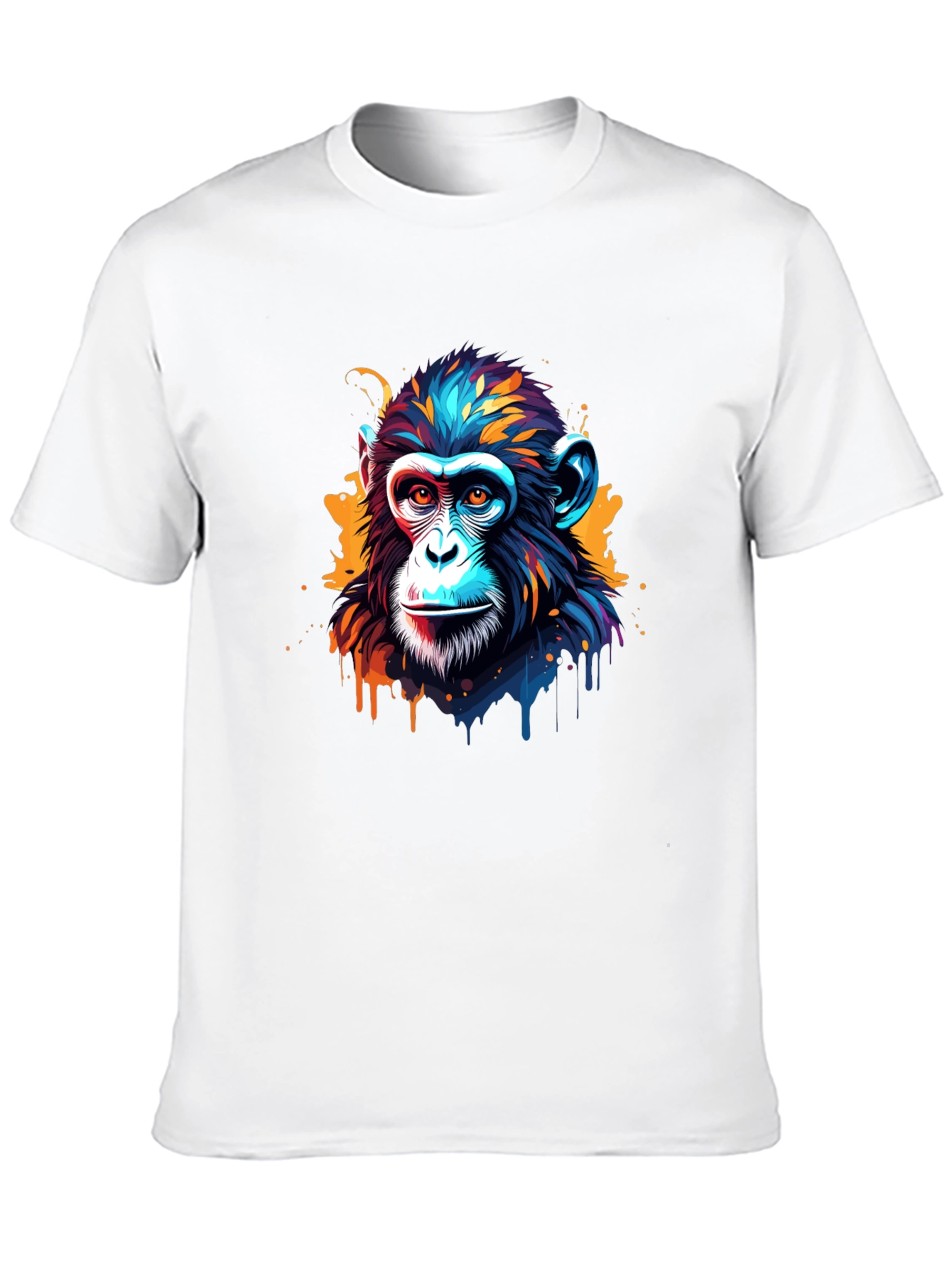 Abstract Monkey Graphic Tee - Black