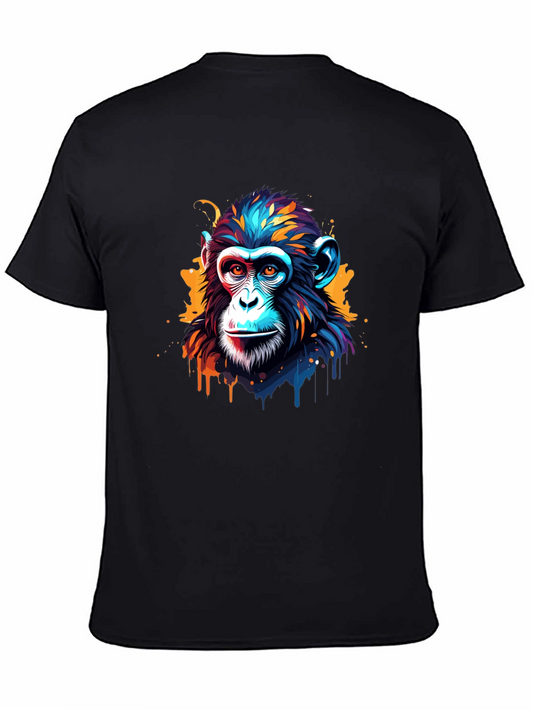 Abstract Monkey Graphic Tee - Black