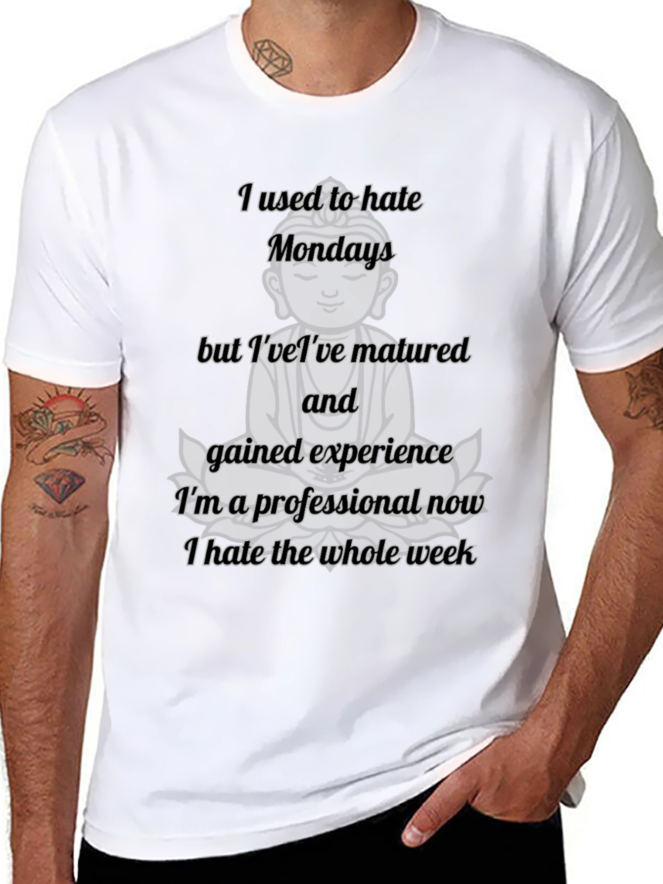 Funny Buddha Monday Hater T-Shirt