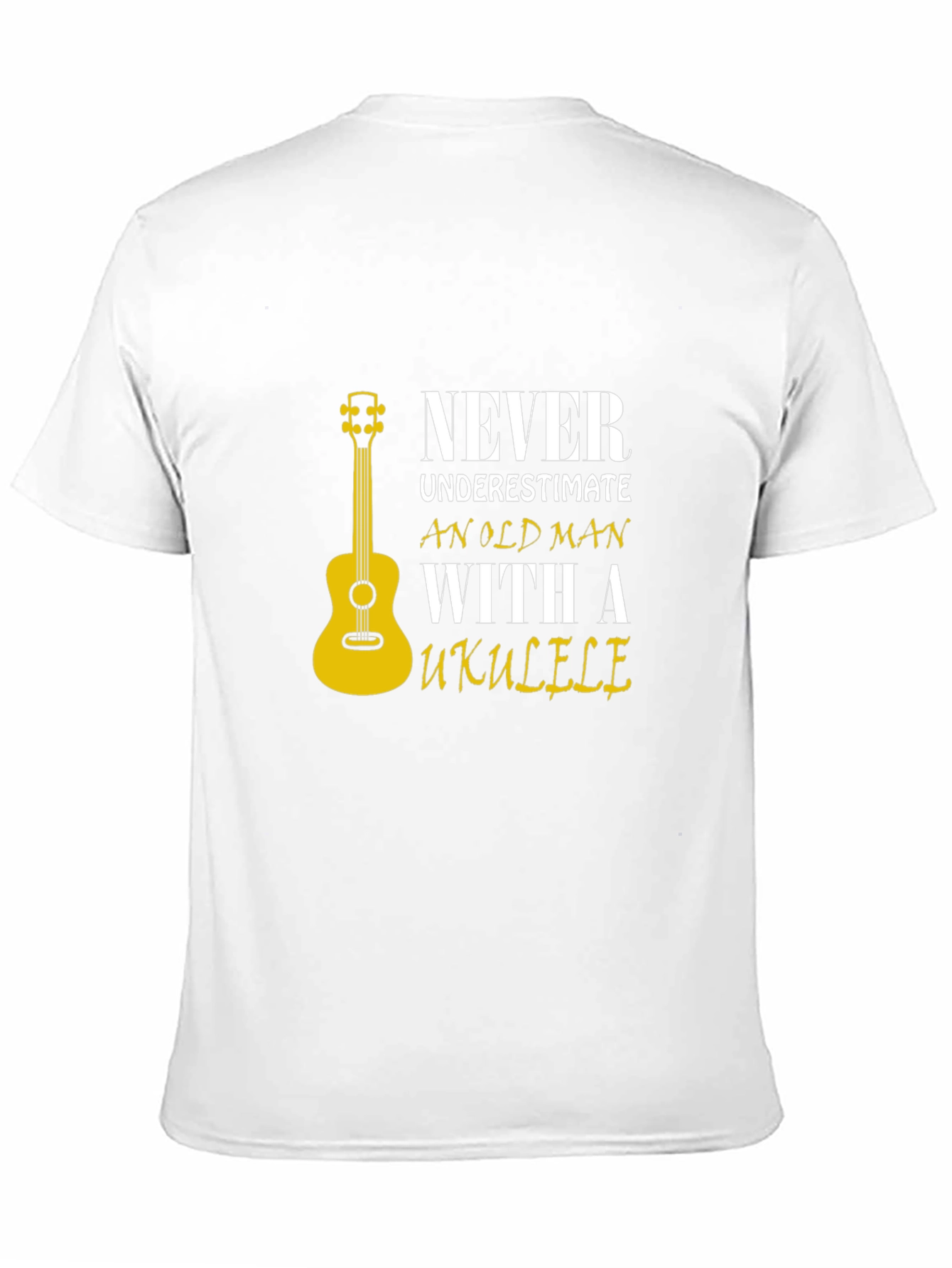 Never Underestimate Old Man with Ukulele T-Shirt