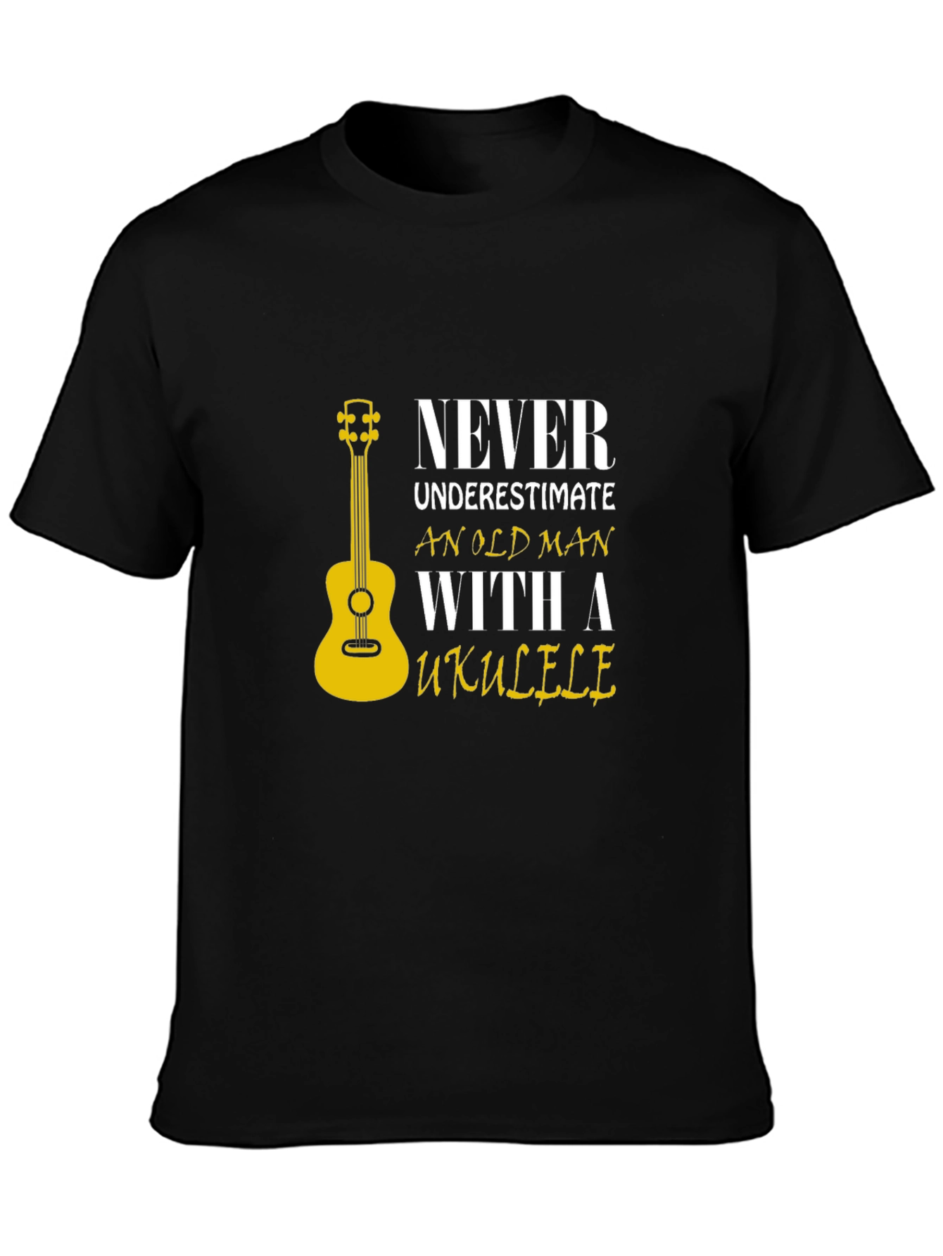 Never Underestimate Old Man with Ukulele T-Shirt