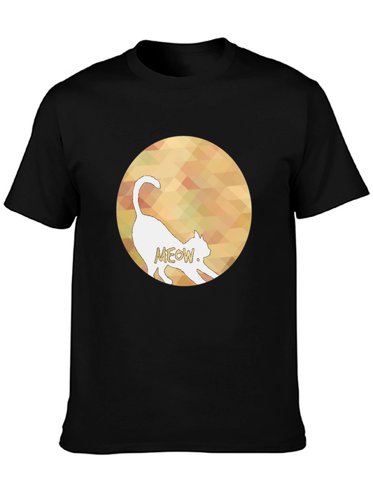 Cool Cat Meow Graphic Black T-Shirt