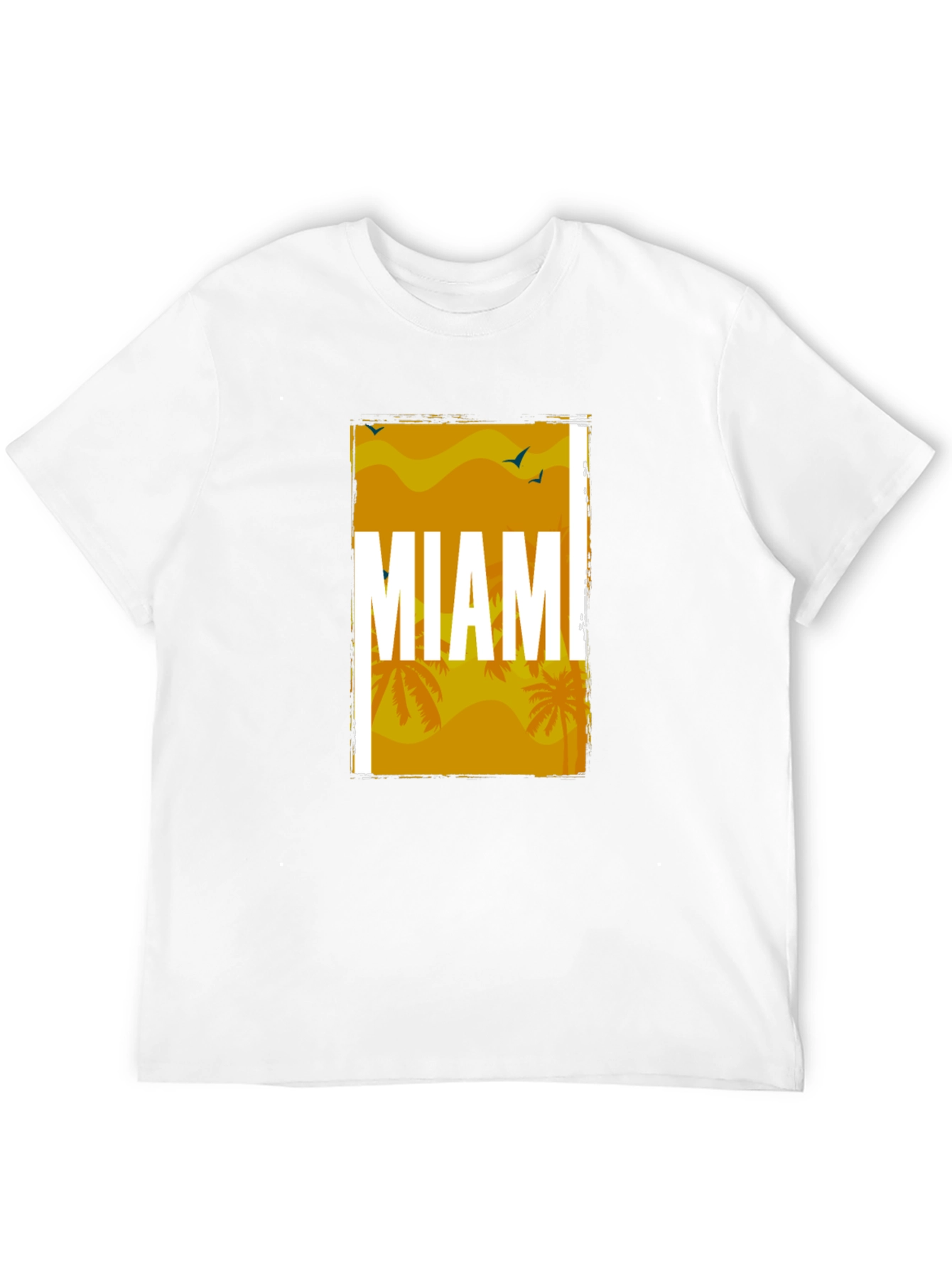 Miami Palm Graphic T-Shirt - Stylish Black Tee