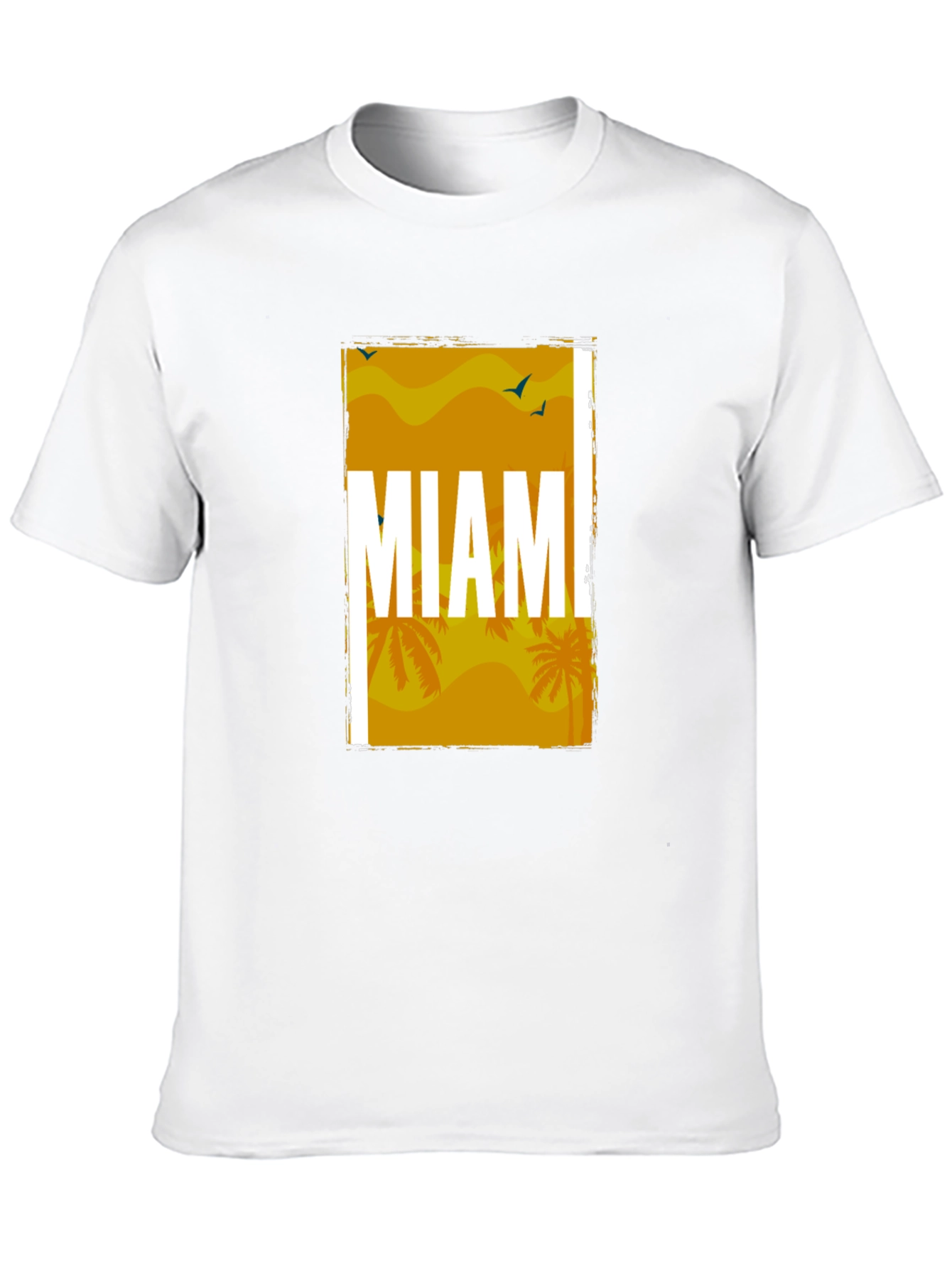 Miami Palm Graphic T-Shirt - Stylish Black Tee
