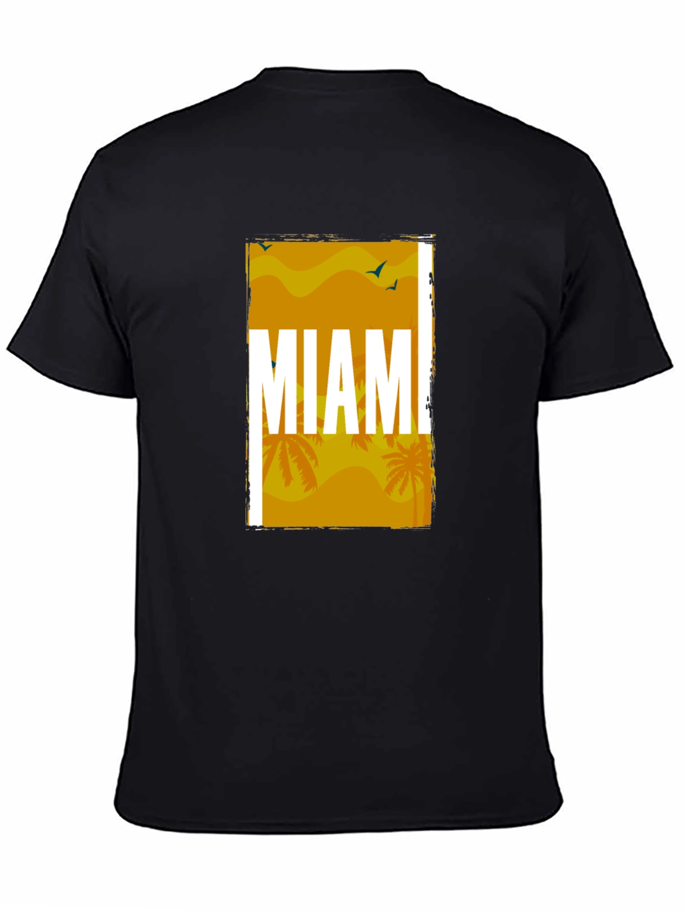 Miami Palm Graphic T-Shirt - Stylish Black Tee