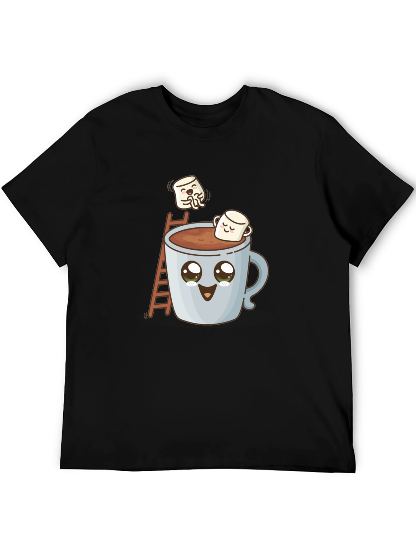 Cute Marshmallow Hot Cocoa Graphic T-Shirt