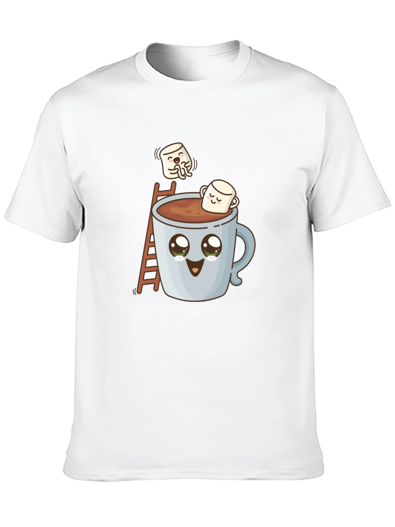 Cute Marshmallow Hot Cocoa Graphic T-Shirt