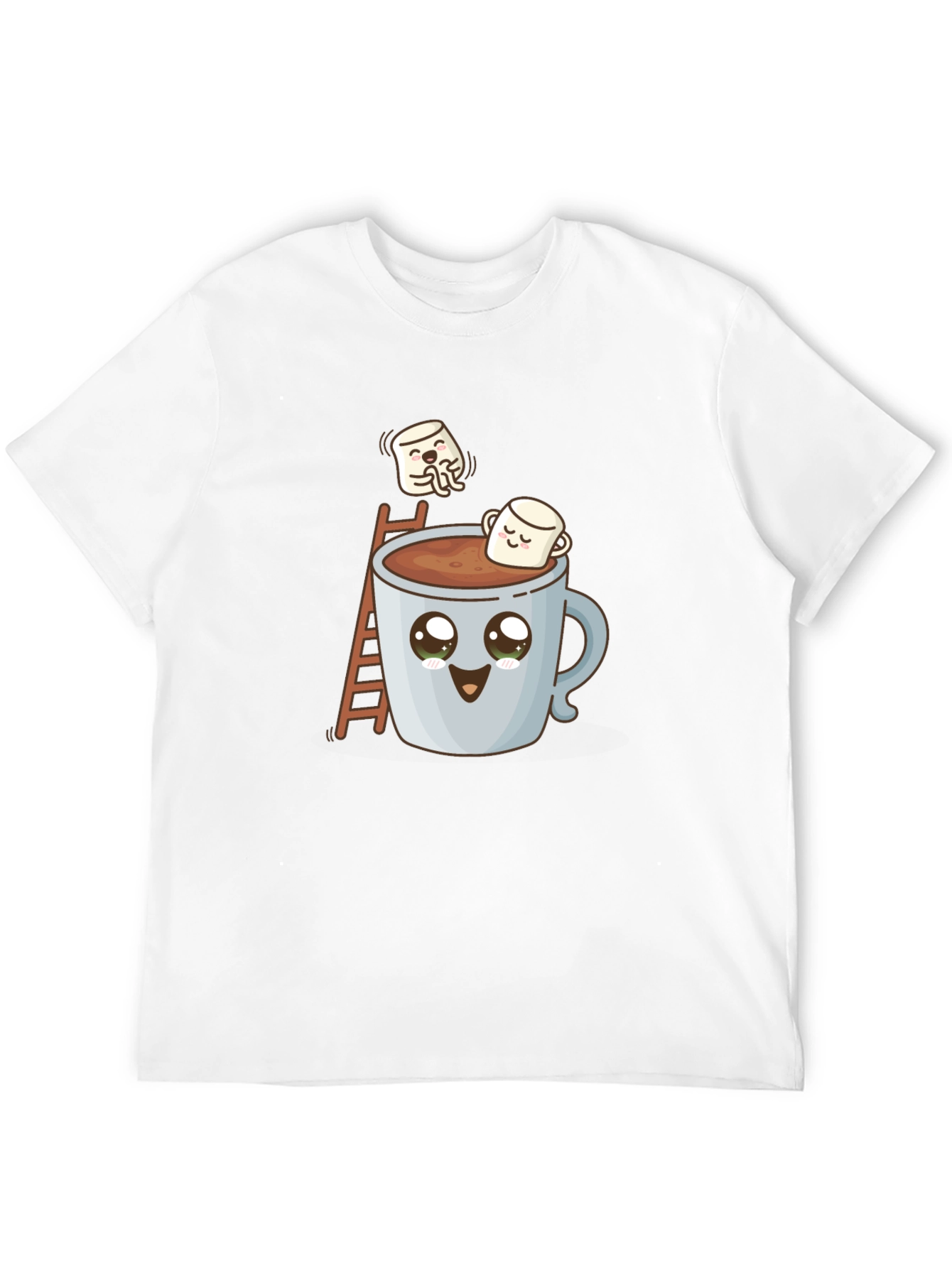Cute Marshmallow Hot Cocoa Graphic T-Shirt