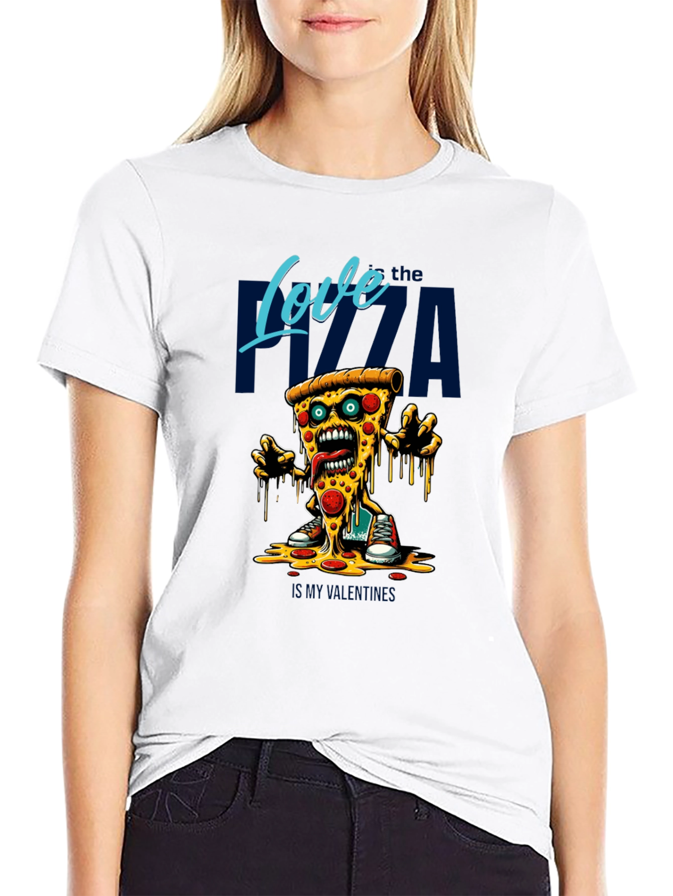 Love the Pizza Graphic T-Shirt - Fun Foodie Tee