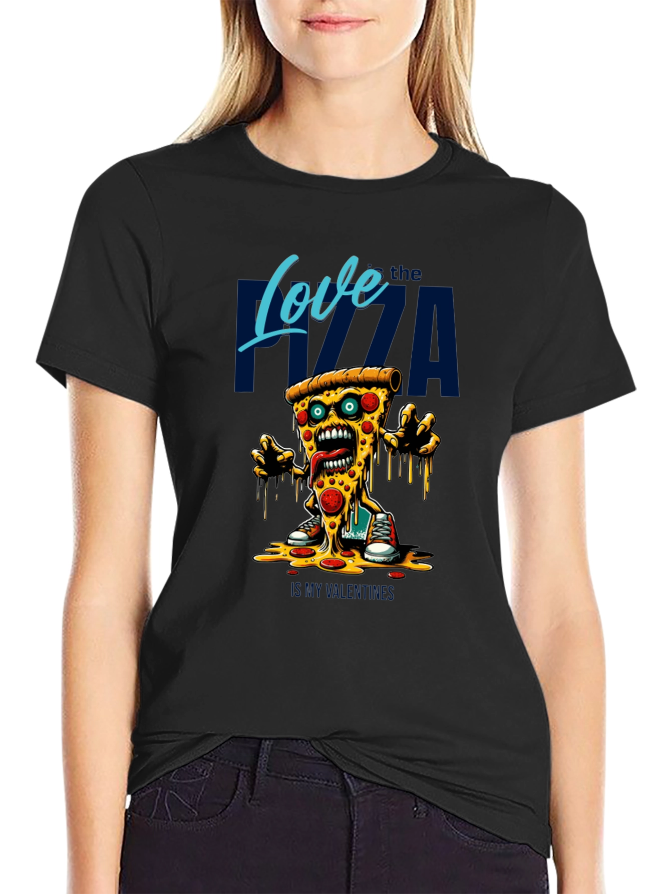 Love the Pizza Graphic T-Shirt - Fun Foodie Tee