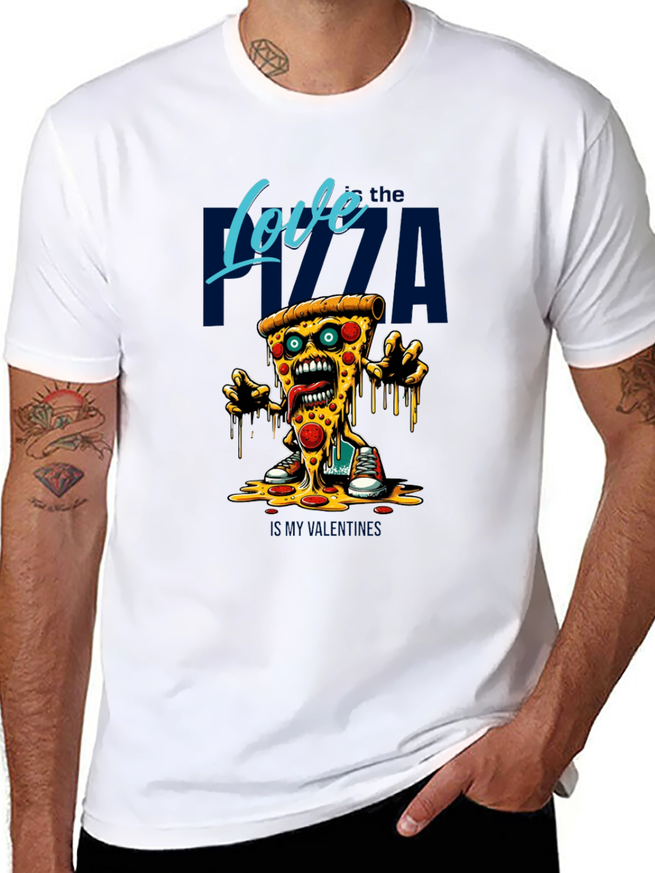 Love the Pizza Graphic T-Shirt - Fun Foodie Tee