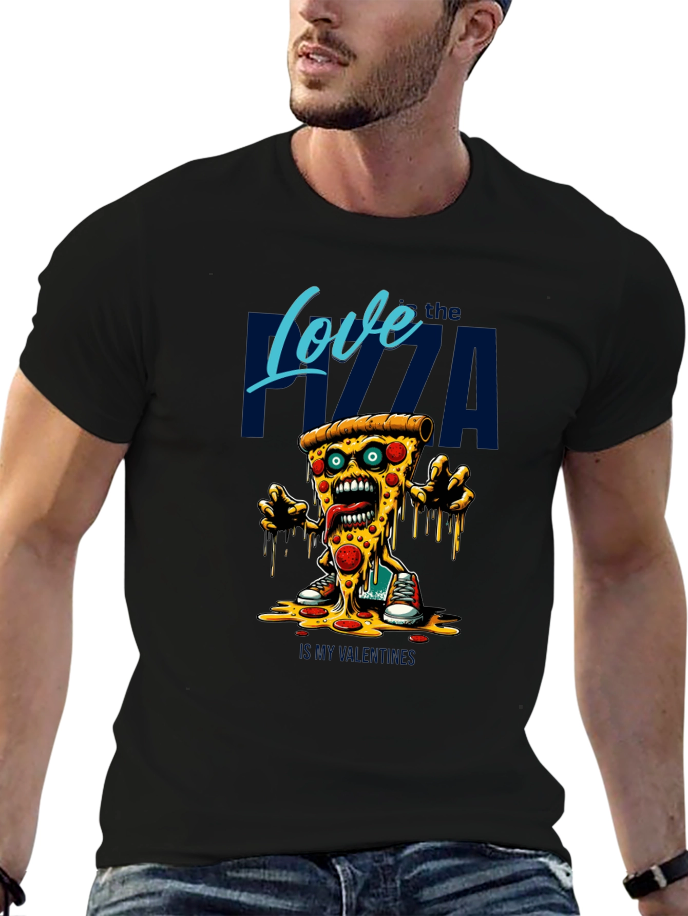 Love the Pizza Graphic T-Shirt - Fun Foodie Tee