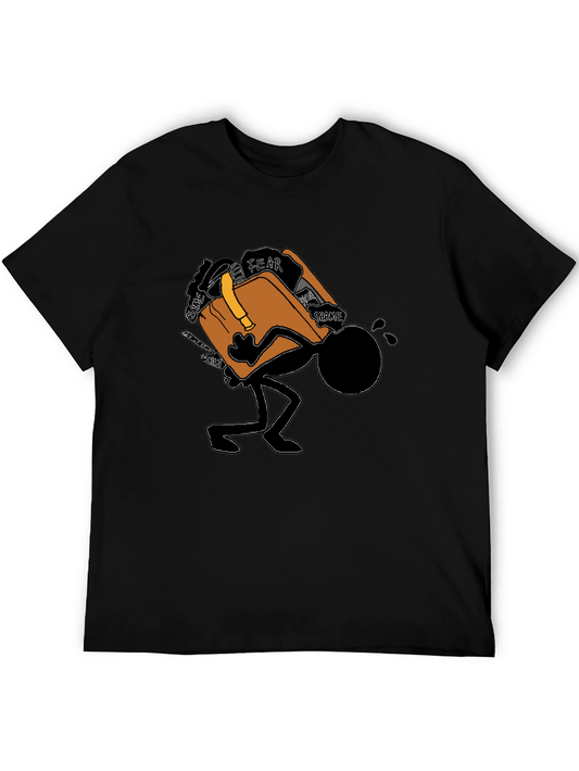 Burdened Stick Figure Graphic T-Shirt