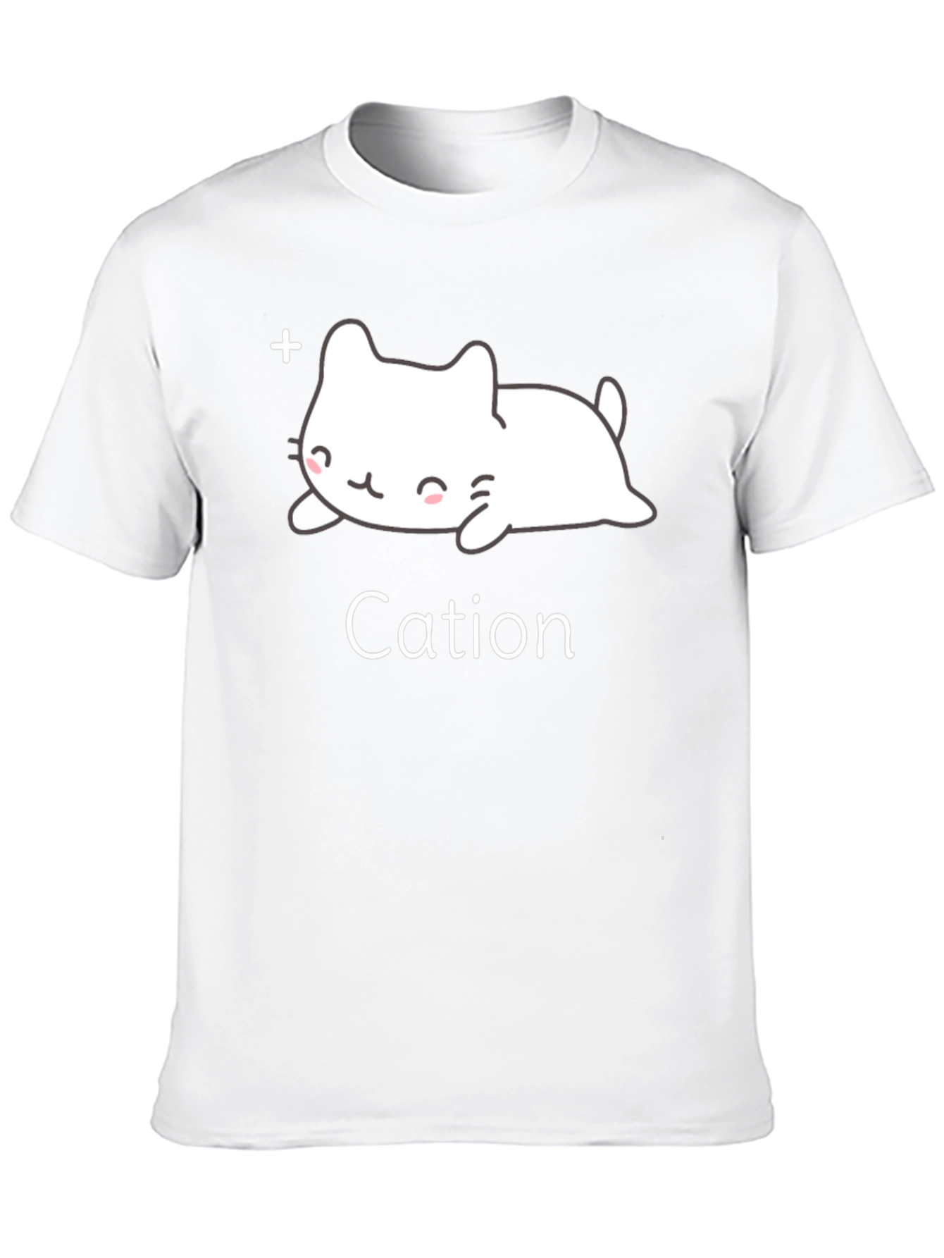 Cute Cation Cat T-Shirt - Black Cotton