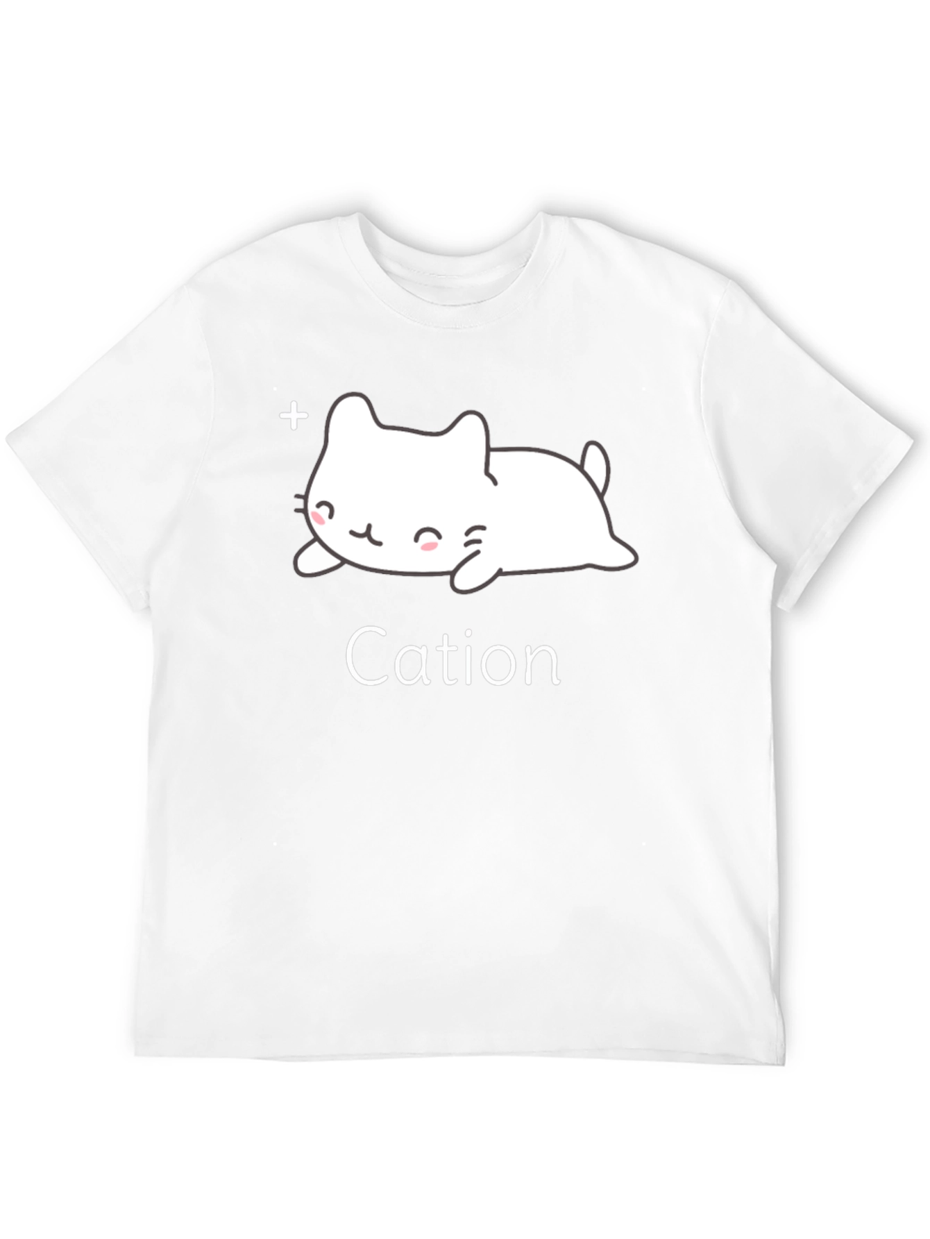 Cute Cation Cat T-Shirt - Black Cotton