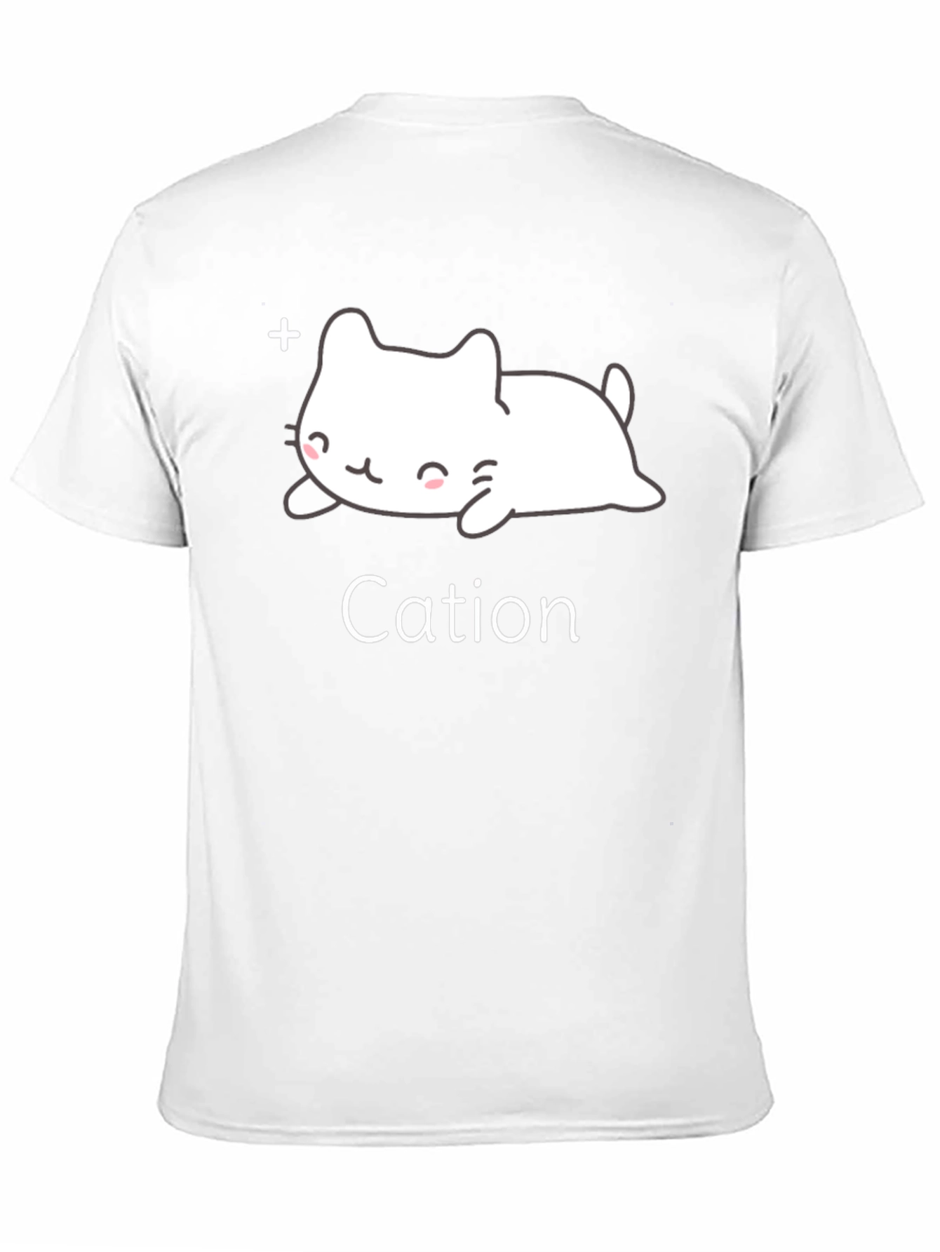Cute Cation Cat T-Shirt - Black Cotton