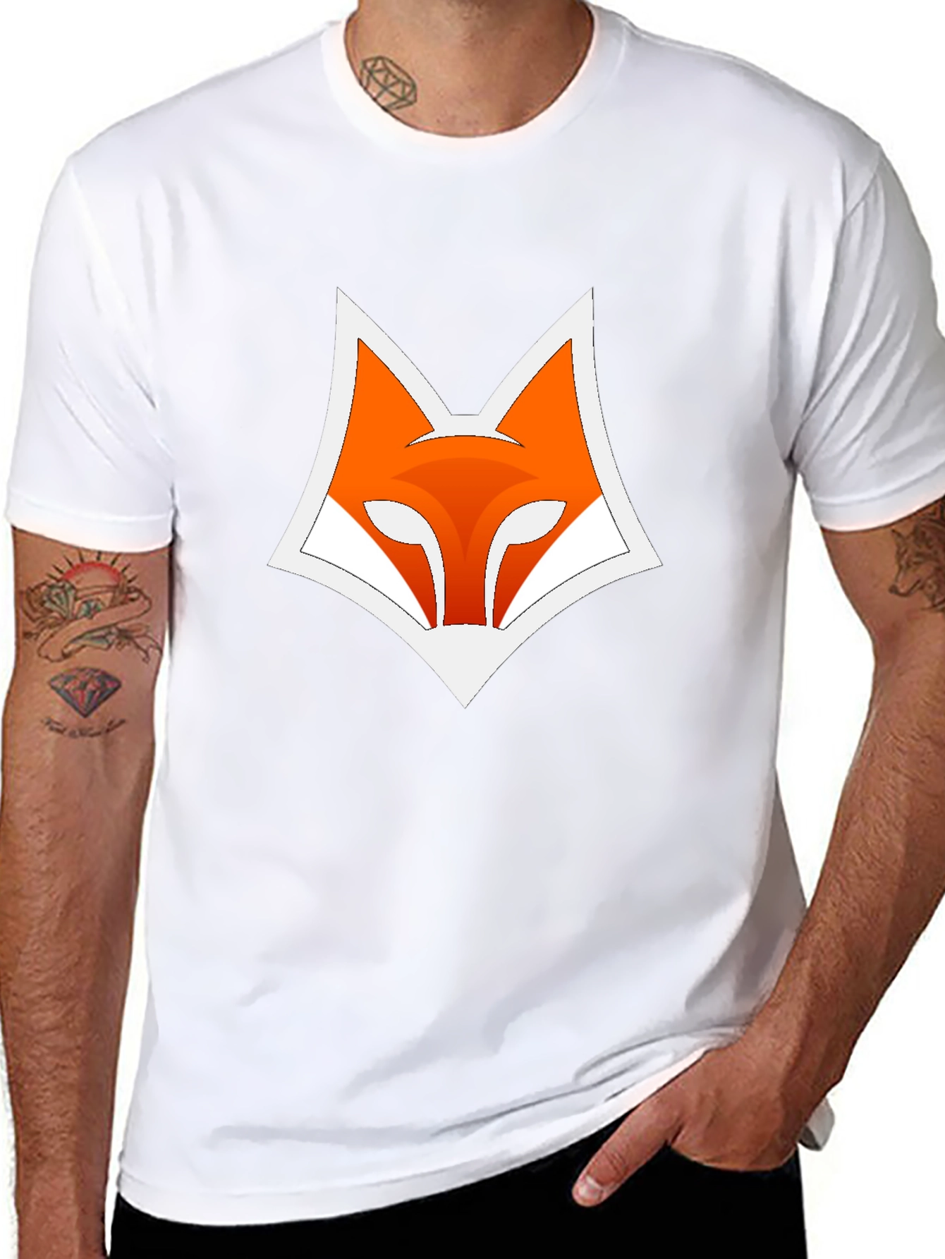 Fox Logo Graphic Print Black T-Shirt